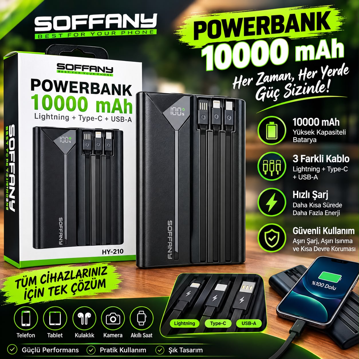 Soffany HY-210 10000 mAh Powerbank Soffany HY-210 10000 mAh Powerbank