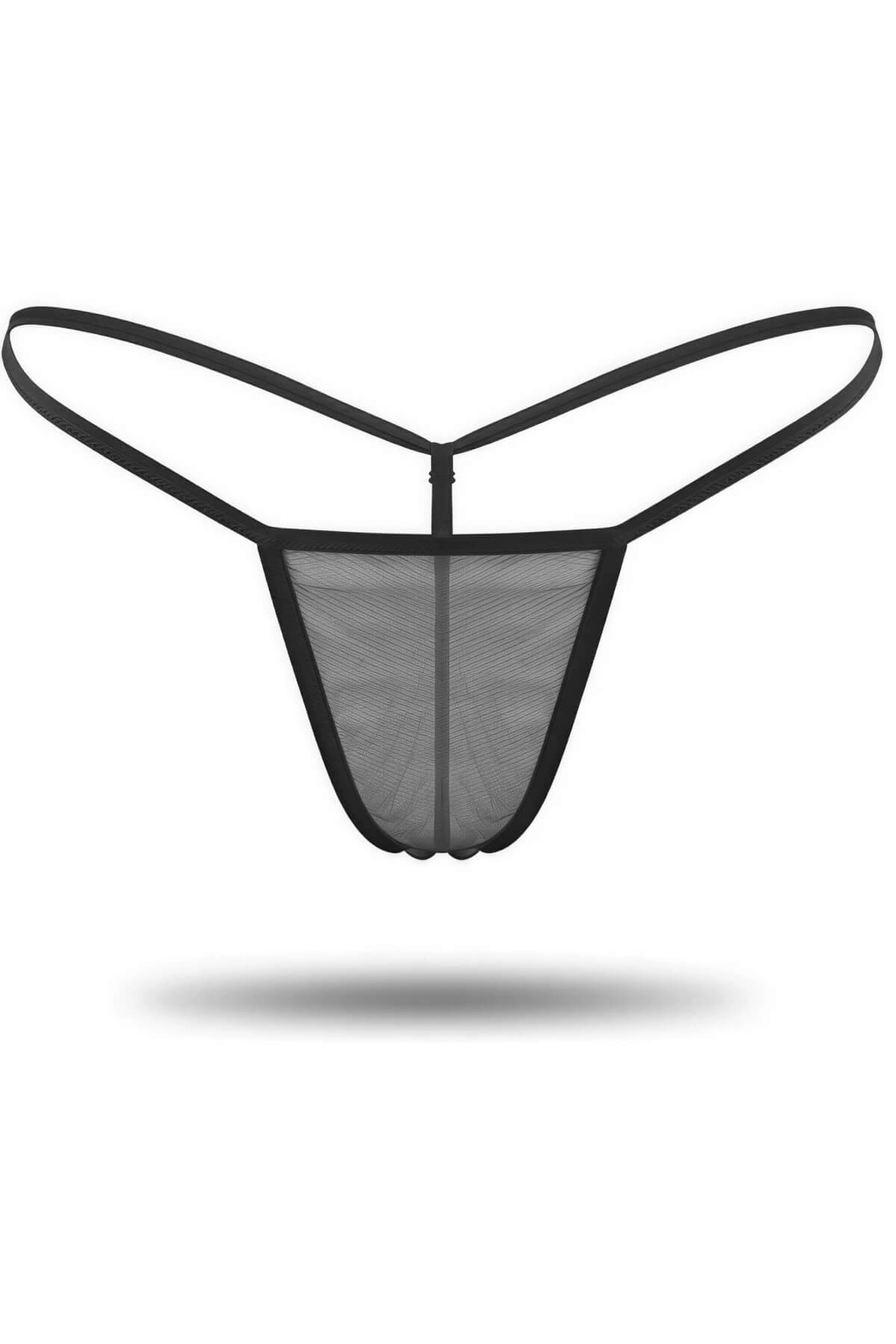 3lü Renkli Transparan Tül String Tanga TM0369 3'lü Renkli Transparan Tül String Tanga TM0369