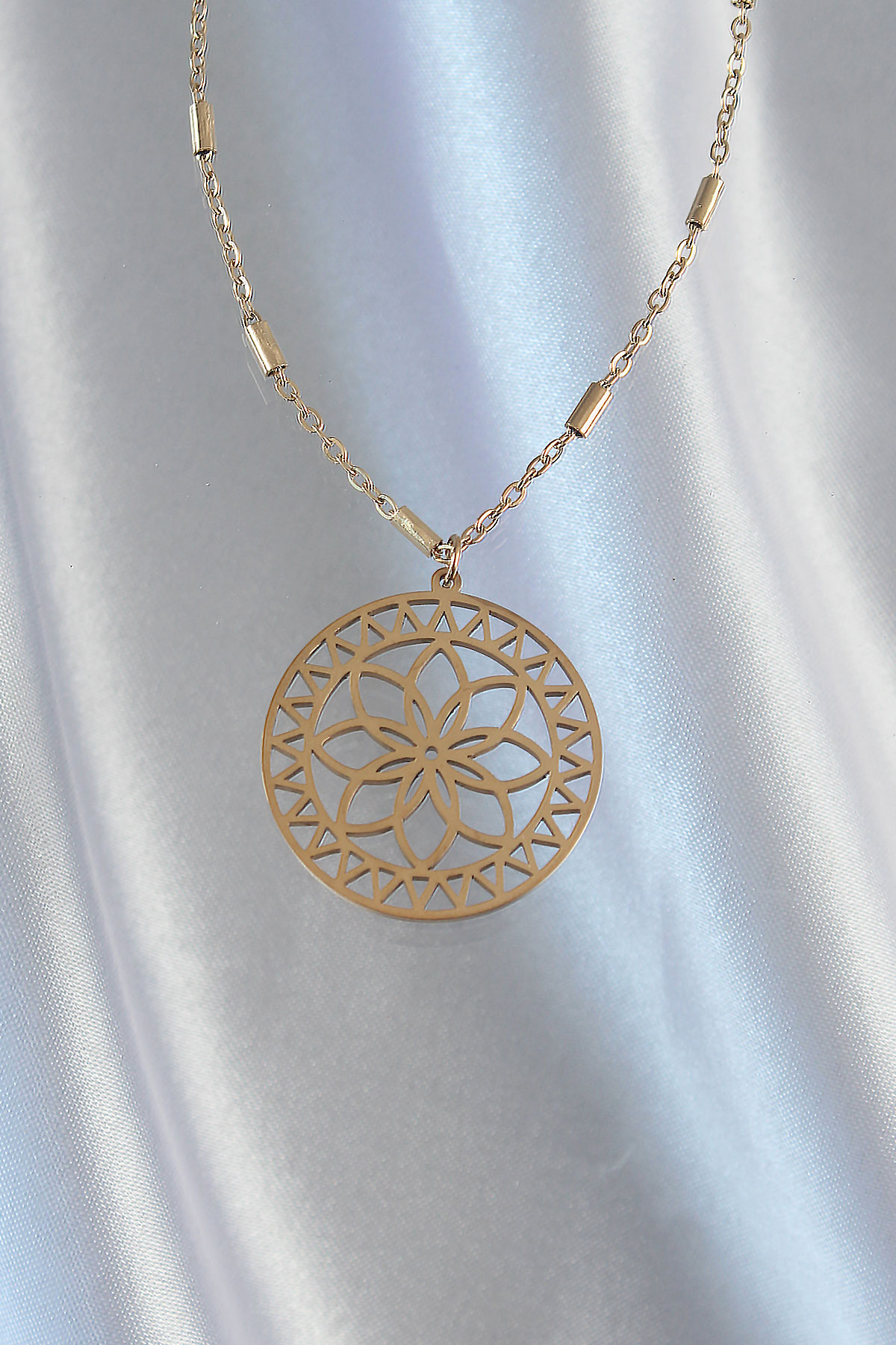 316L Çelik Zincir Gold Renk Lotus Model Kolye - Bayi Depom 316L Çelik Zincir Gold Renk Lotus Model Kolye - Bayi Depom