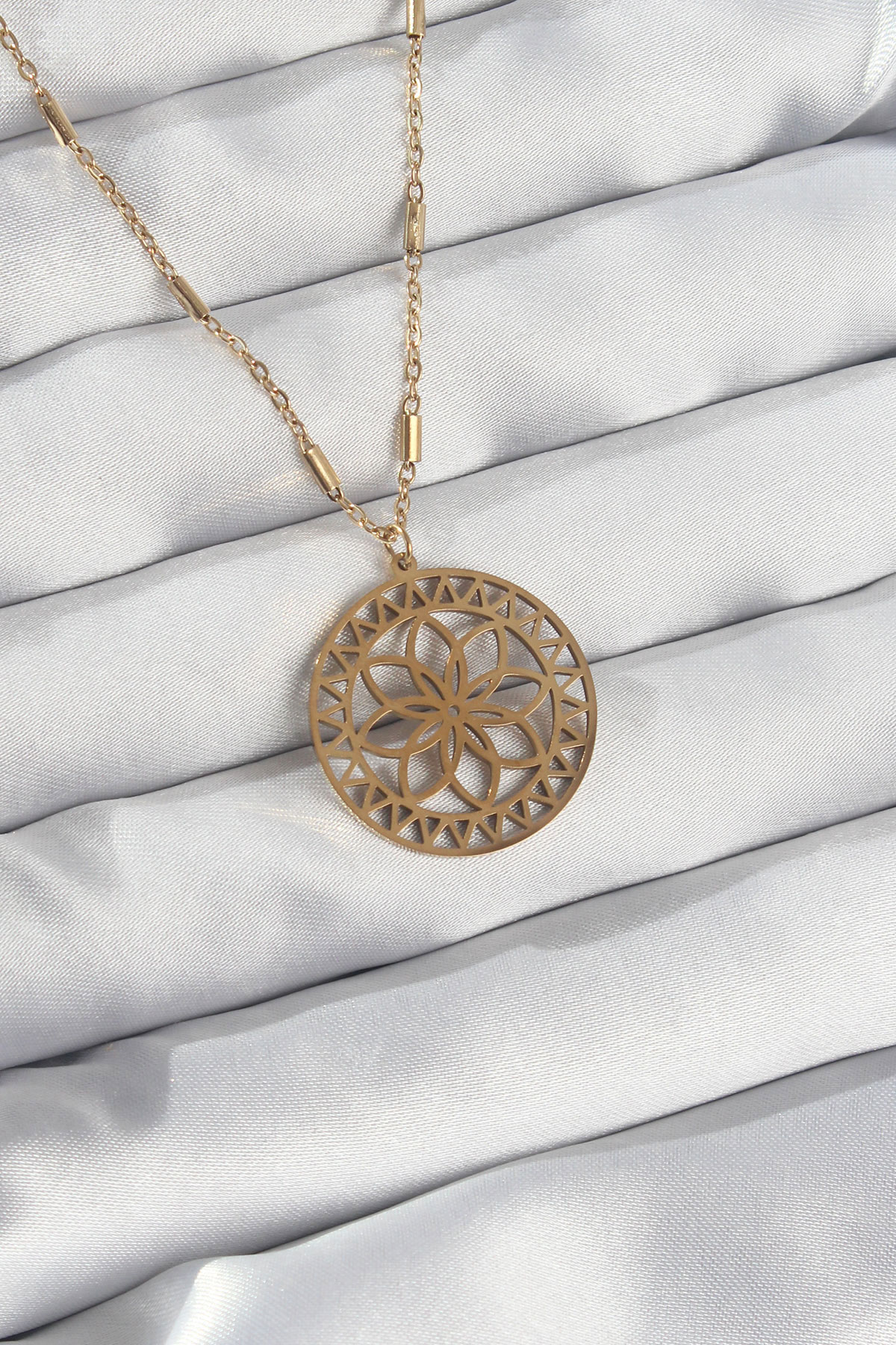 316L Çelik Zincir Gold Renk Lotus Model Kolye - Bayi Depom 316L Çelik Zincir Gold Renk Lotus Model Kolye - Bayi Depom