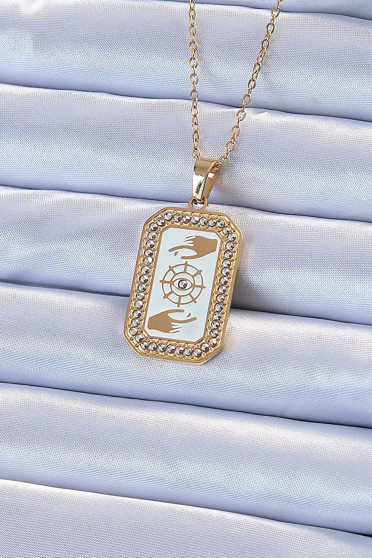 316L Çelik Zincir Gold Renk Mineli Zirkon Taşlı Göz Figür Tarot Kolye - Bayi Depom 316L Çelik Zincir Gold Renk Mineli Zirkon Taşlı Göz Figür Tarot Kolye - Bayi Depom