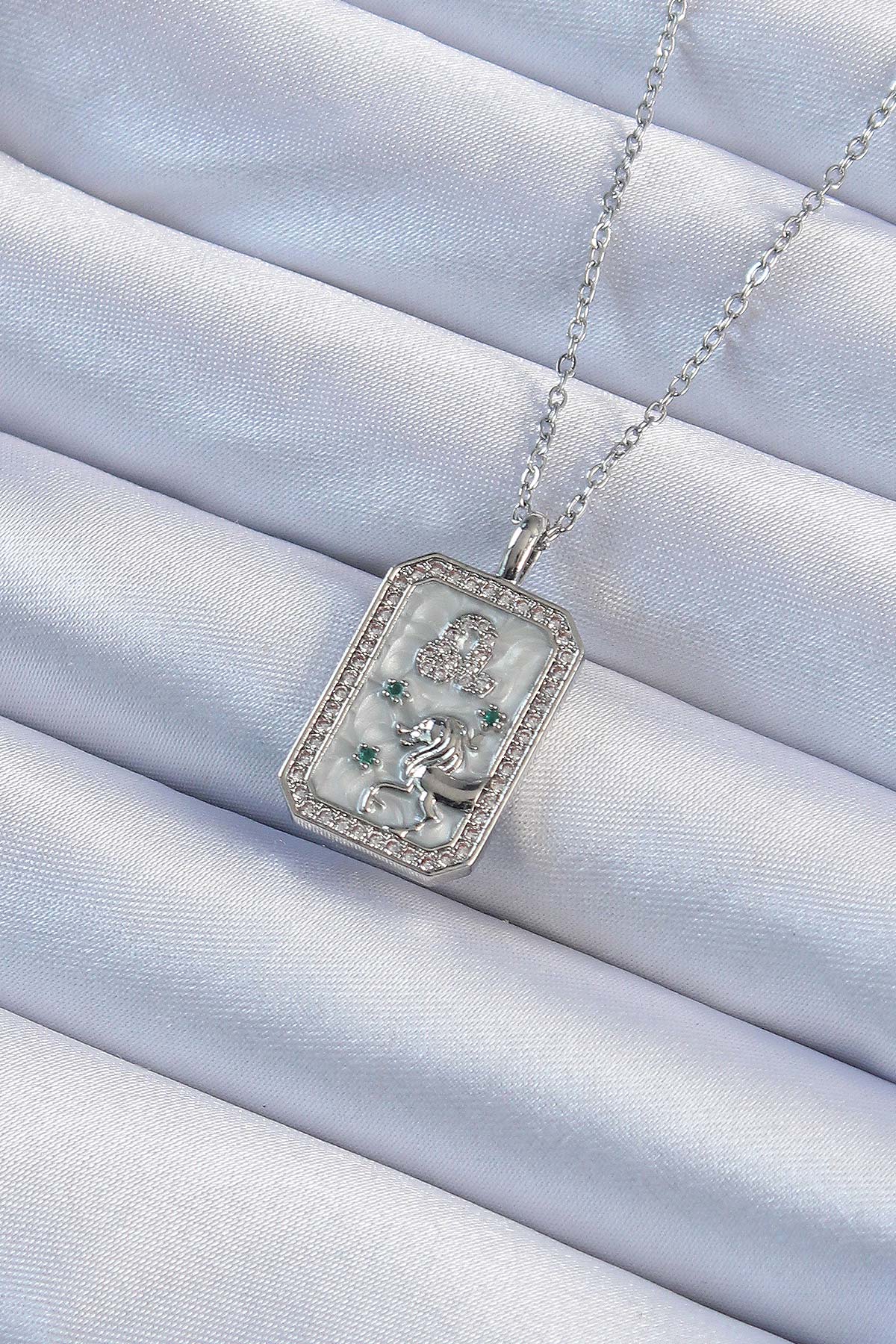 316L Çelik Zincir Gümüş Renk Zirkon Taşlı Aslan Figürlü Tarot Kolye - Bayi Depom 316L Çelik Zincir Gümüş Renk Zirkon Taşlı Aslan Figürlü Tarot Kolye - Bayi Depom