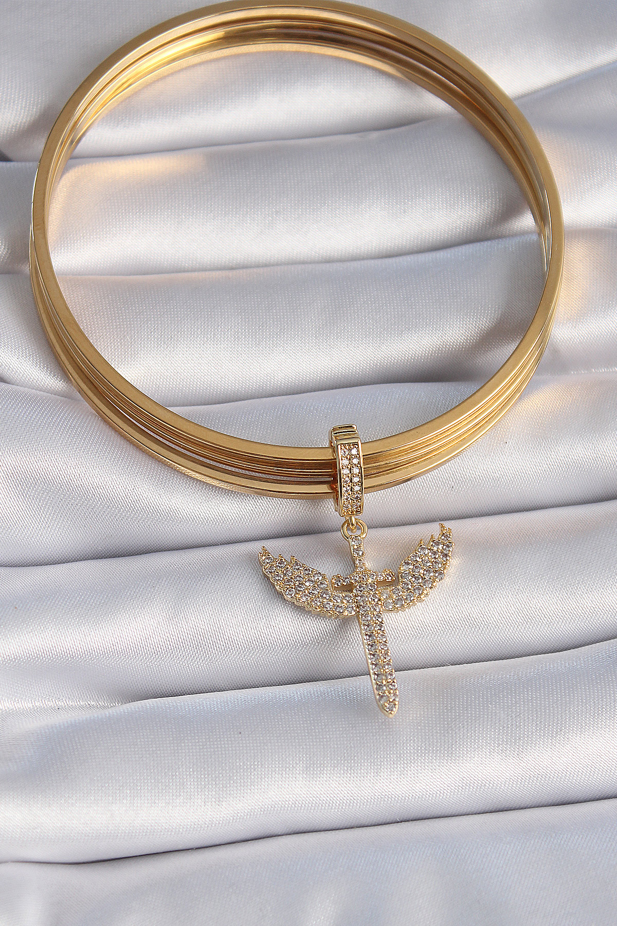 Pirinç Gold Renk Zirkon Taşlı Mikail Model Ajda Charm - Bayi Depom Pirinç Gold Renk Zirkon Taşlı Mikail Model Ajda Charm - Bayi Depom