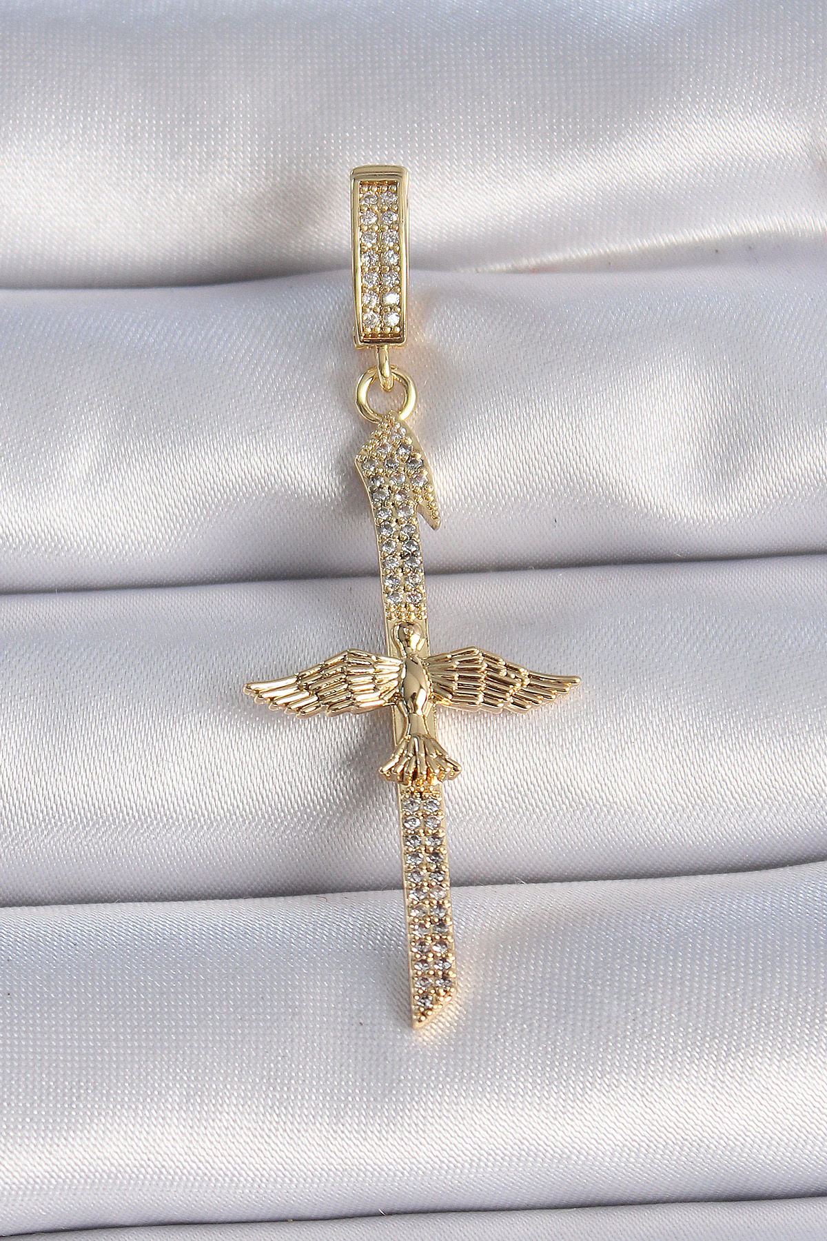 Pirinç Gold Renk Zirkon Taş Detaylı Elif Model Anka Kuşu Figür Ajda Charm - Bayi Depom Pirinç Gold Renk Zirkon Taş Detaylı Elif Model Anka Kuşu Figür Ajda Charm - Bayi Depom