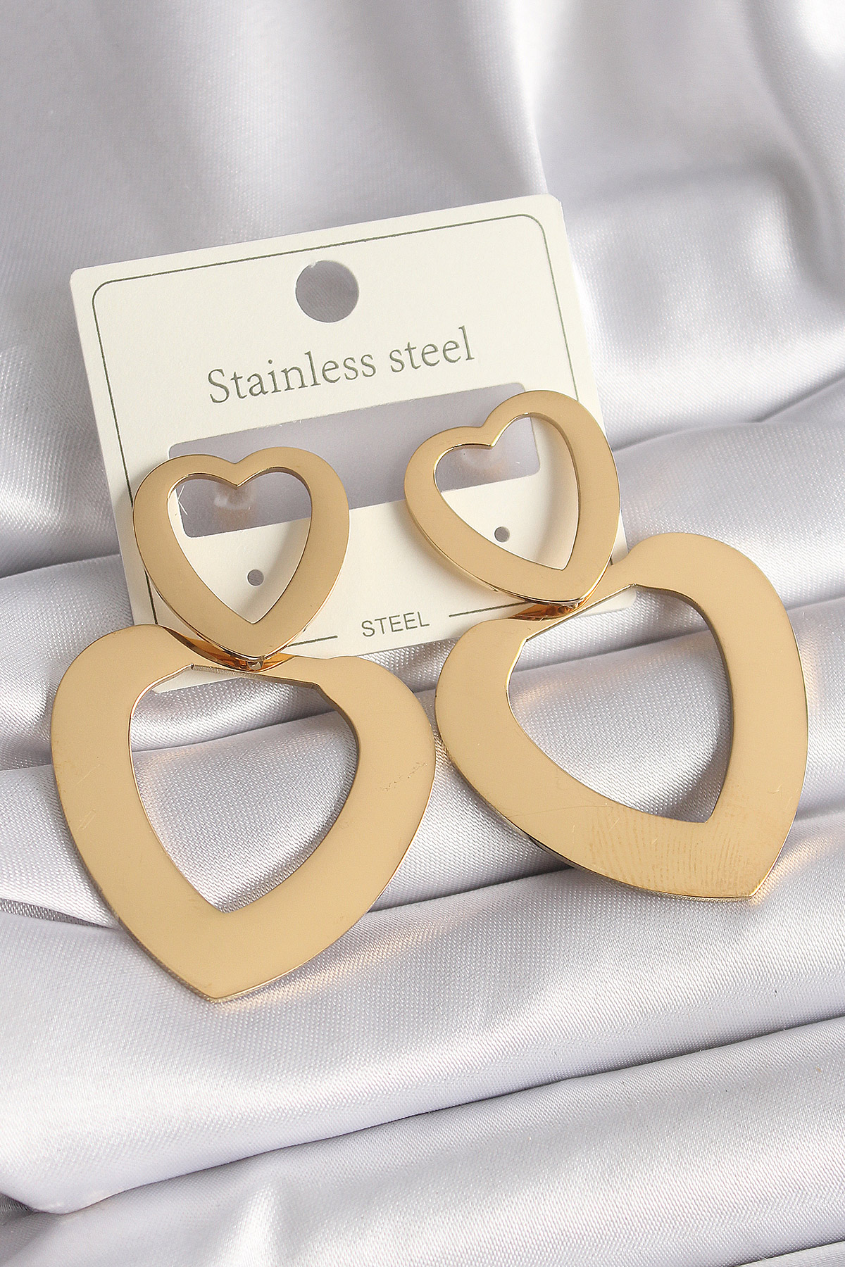 316L Çelik Gold Renk Kalp Model Kadın Küpe - Bayi Depom 316L Çelik Gold Renk Kalp Model Kadın Küpe - Bayi Depom