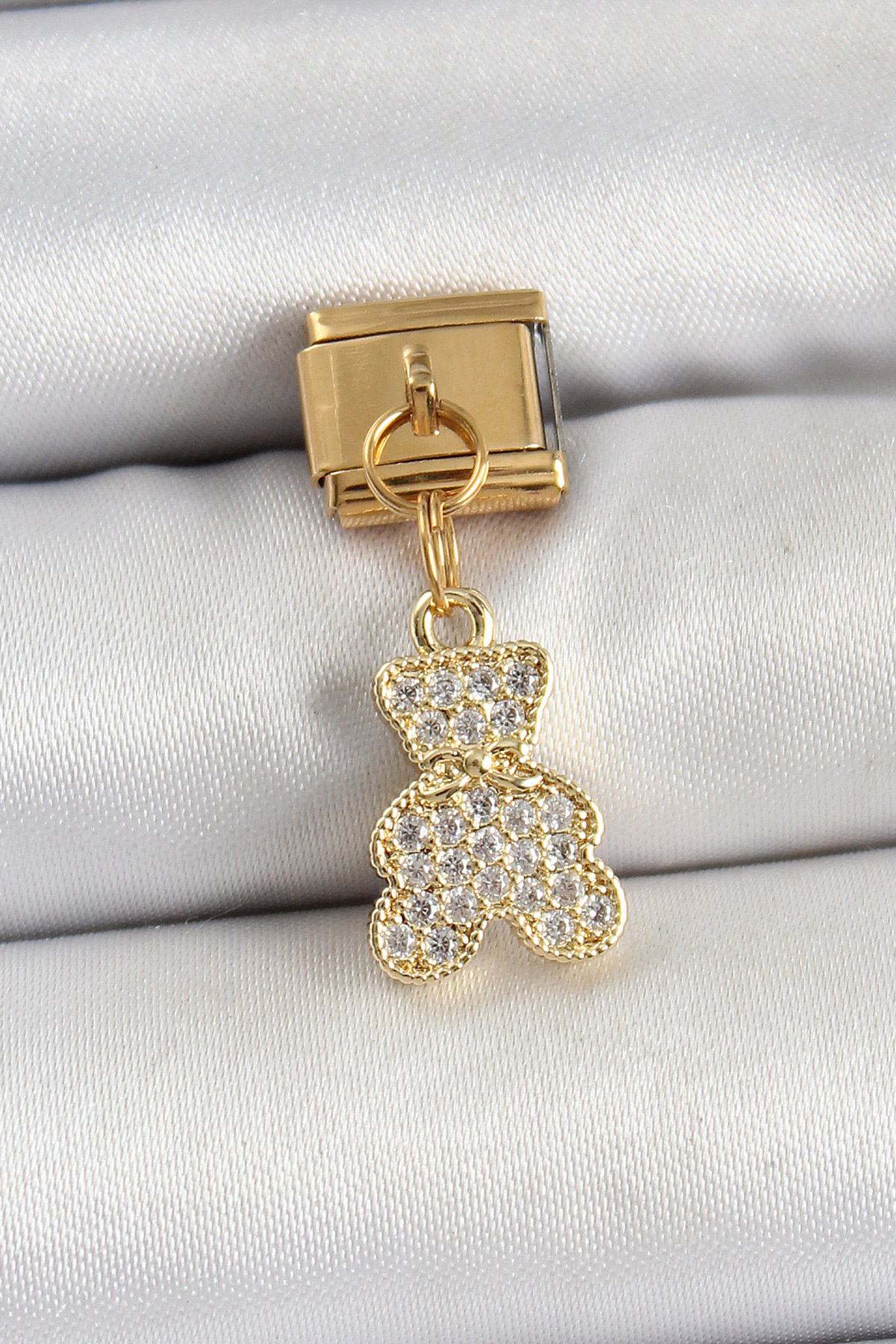 316L Çelik Sallantılı Zirkon Taşlı Ayıcık Model Gold Renk Nomination Charm - Bayi Depom 316L Çelik Sallantılı Zirkon Taşlı Ayıcık Model Gold Renk Nomination Charm - Bayi Depom