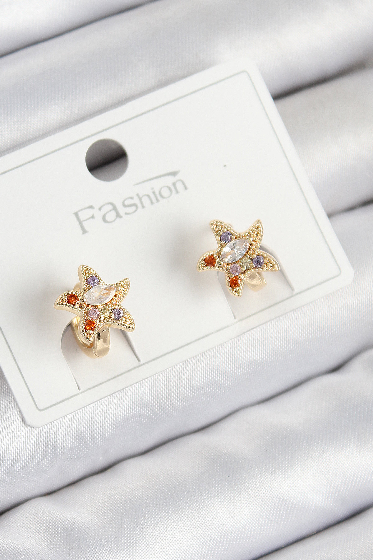 Pirinç Zirkon Taşlı Yıldız Model Gold Renk Çocuk Küpe - Bayi Depom Pirinç Zirkon Taşlı Yıldız Model Gold Renk Çocuk Küpe - Bayi Depom