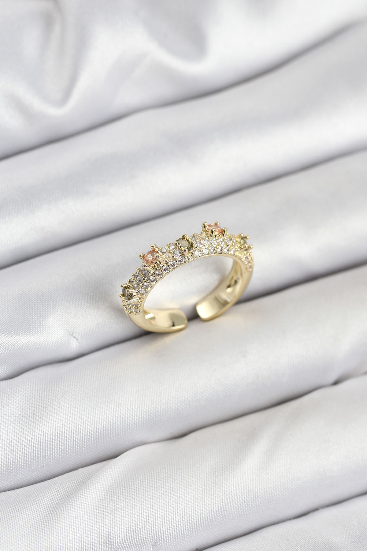 Pirinç Gold Renk Zirkon Taşlı Vintage Kadın Yüzük - Bayi Depom Pirinç Gold Renk Zirkon Taşlı Vintage Kadın Yüzük - Bayi Depom