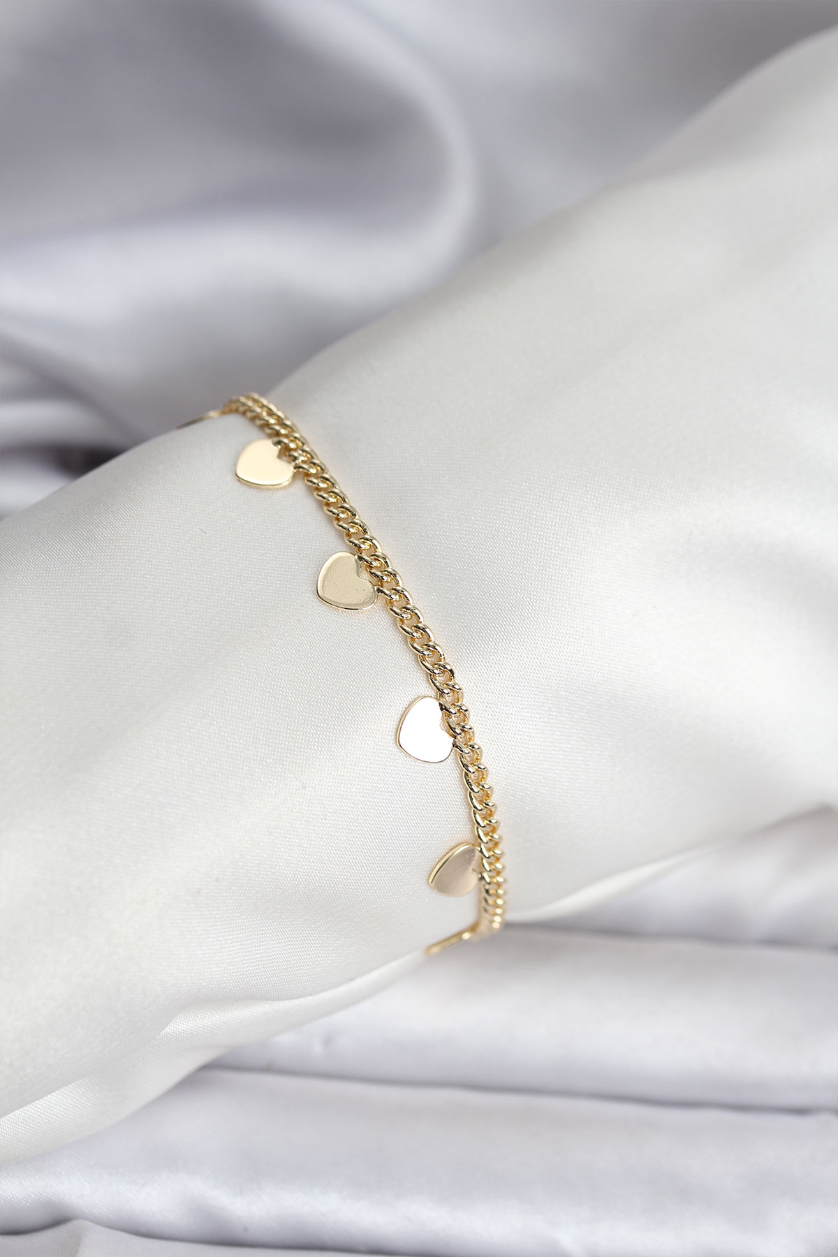 14K Gold Renk Kaplama Kalpli Model CM Kadın Bileklik - Bayi Depom 14K Gold Renk Kaplama Kalpli Model CM Kadın Bileklik - Bayi Depom