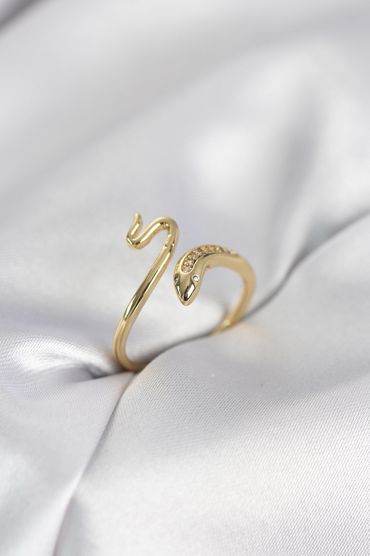 Gold Renk Yılan Model Zirkon Taşlı Kadın Yüzük - Bayi Depom Gold Renk Yılan Model Zirkon Taşlı Kadın Yüzük - Bayi Depom
