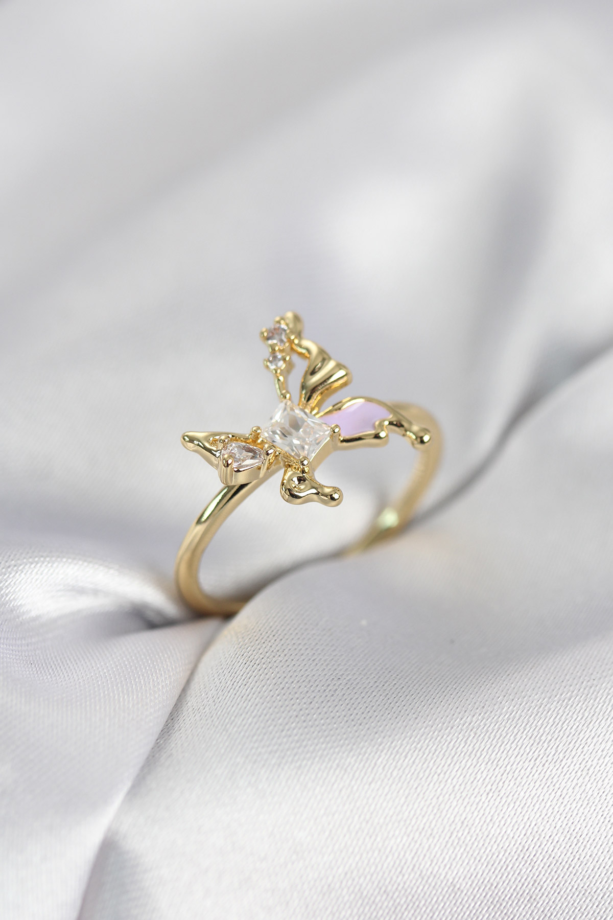 Gold Renk Kelebek Model Zirkon Taşlı Kadın Yüzük - Bayi Depom Gold Renk Kelebek Model Zirkon Taşlı Kadın Yüzük - Bayi Depom
