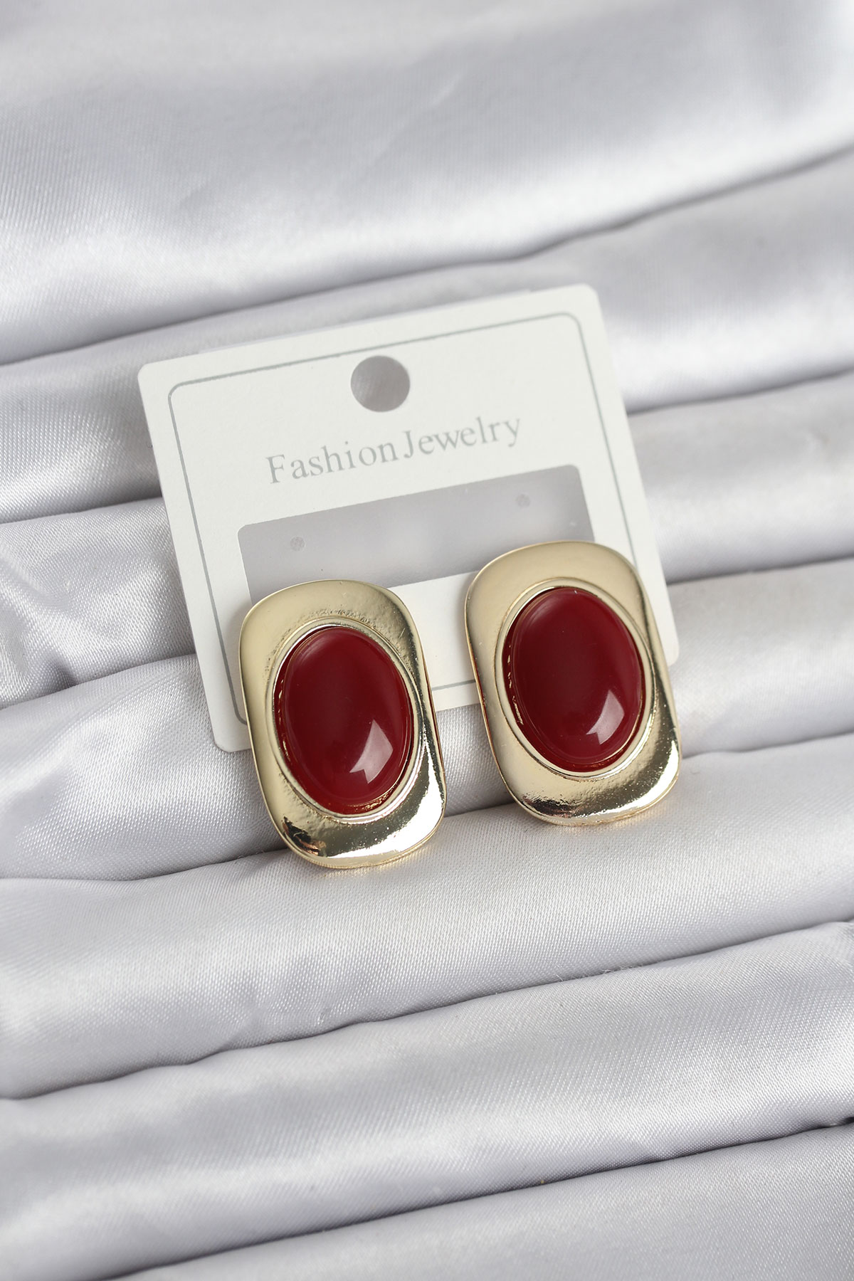 Bordo Renk Kare Model Vintage Kadın Küpe - Bayi Depom Bordo Renk Kare Model Vintage Kadın Küpe - Bayi Depom