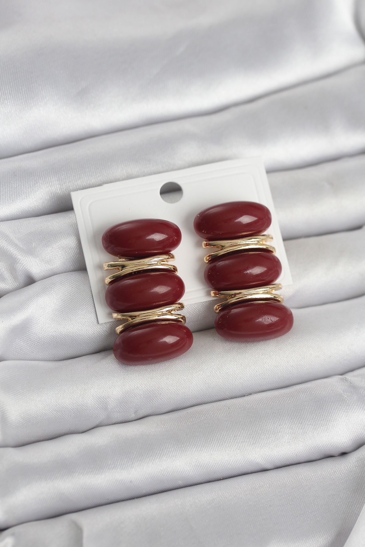 Bordo Vintage Model Gold Renk Kadın Küpe - Bayi Depom Bordo Vintage Model Gold Renk Kadın Küpe - Bayi Depom