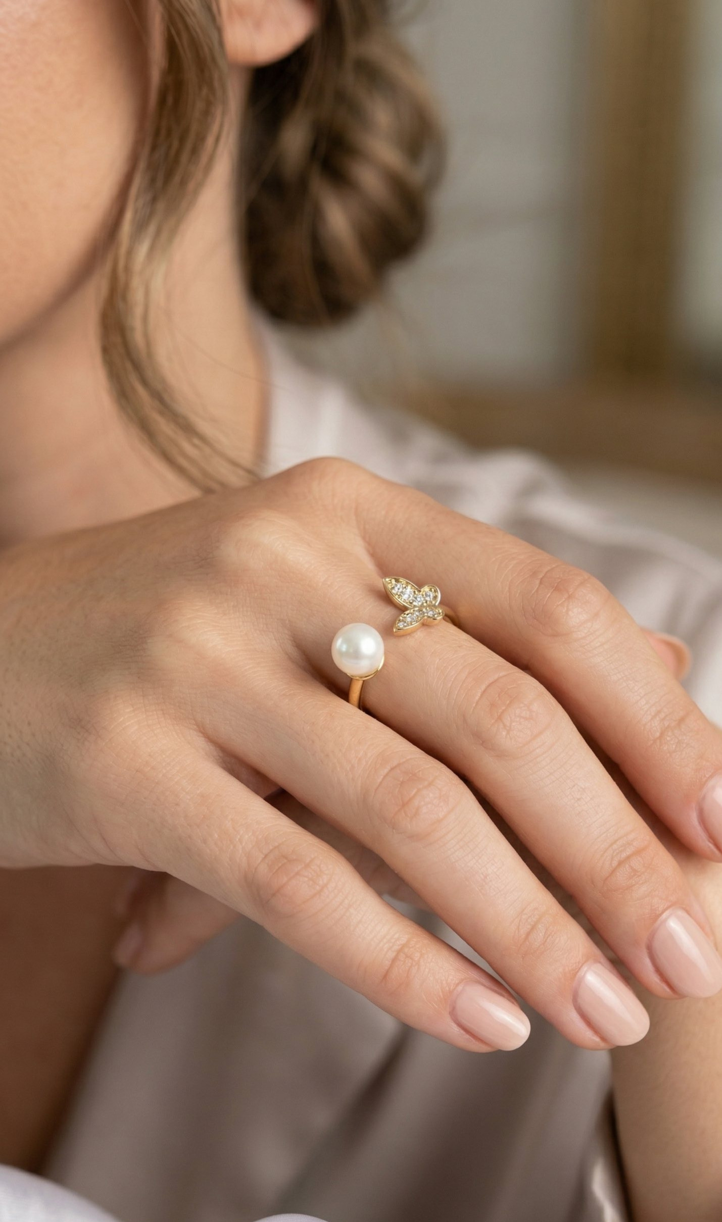 Kelebek İncili Model Gold Renk Zirkon Taşlı Kadın Yüzük - Bayi Depom Kelebek İncili Model Gold Renk Zirkon Taşlı Kadın Yüzük - Bayi Depom