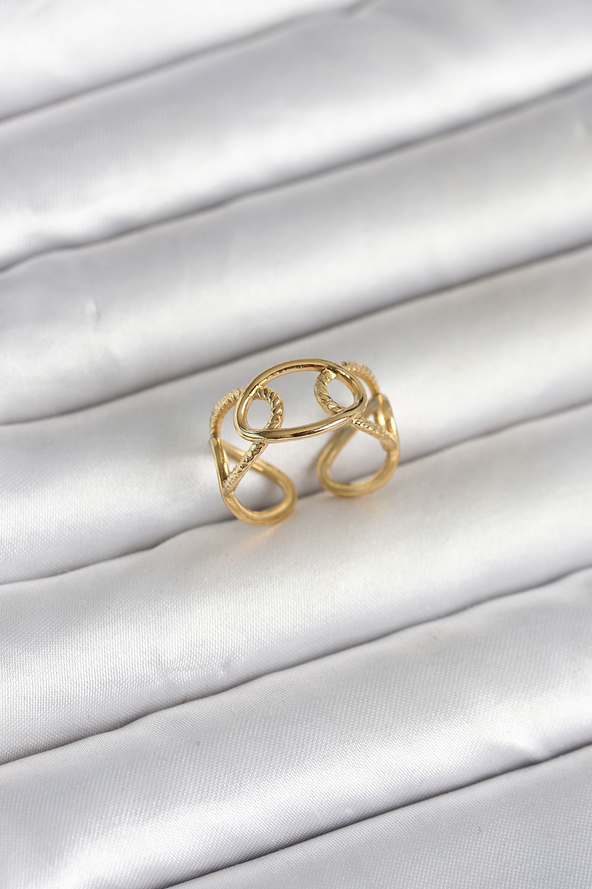 316L Çelik Gold Renk Zincir Model Kadın Yüzük - Bayi Depom 316L Çelik Gold Renk Zincir Model Kadın Yüzük - Bayi Depom