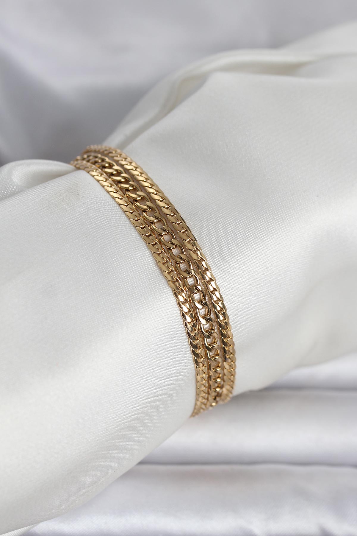 316L Çelik Gold Renk 3'lü Kadın Bileklik - Bayi Depom 316L Çelik Gold Renk 3'lü Kadın Bileklik - Bayi Depom