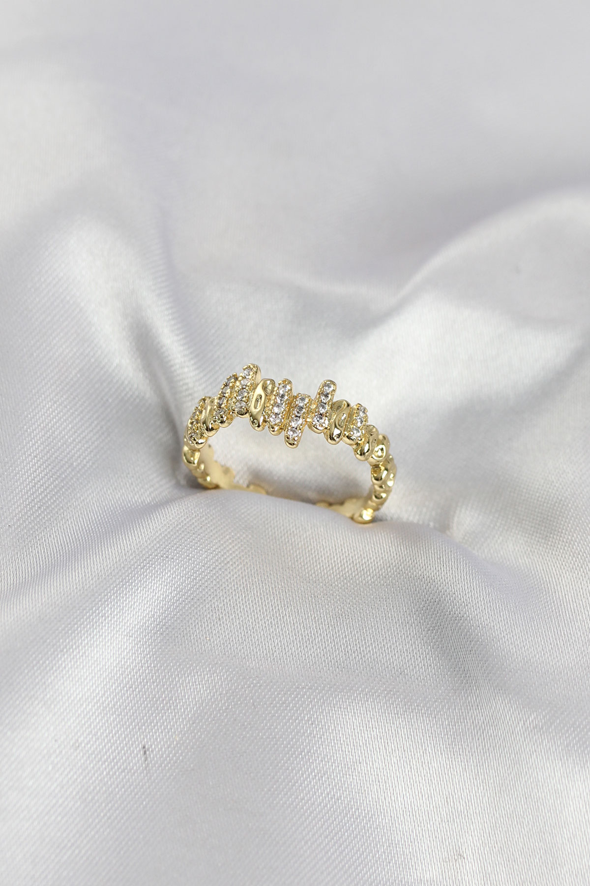 Gold Renk Pirinç Ritim Model Zirkon Taşlı Kadın Yüzük - Bayi Depom Gold Renk Pirinç Ritim Model Zirkon Taşlı Kadın Yüzük - Bayi Depom