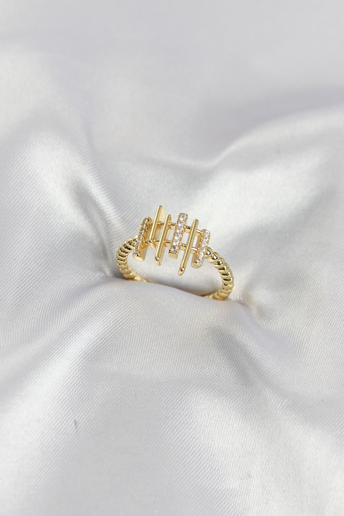 Gold Renk Zirkon Taşlı Sütun Model Kadın Yüzük - Bayi Depom Gold Renk Zirkon Taşlı Sütun Model Kadın Yüzük - Bayi Depom