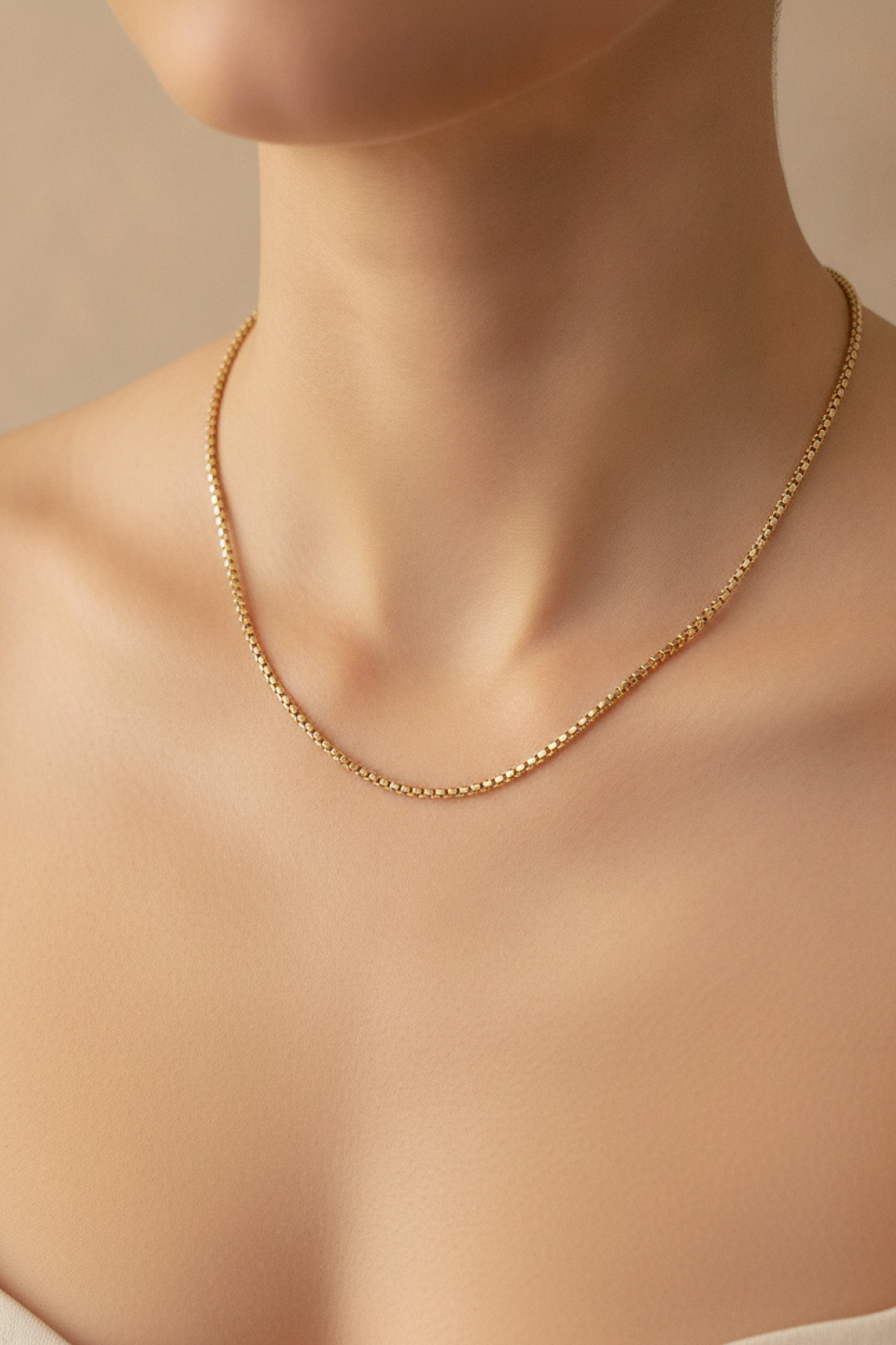 14K Gold Renk Kaplama Zincir Model CM Kadın Kolye - Bayi Depom