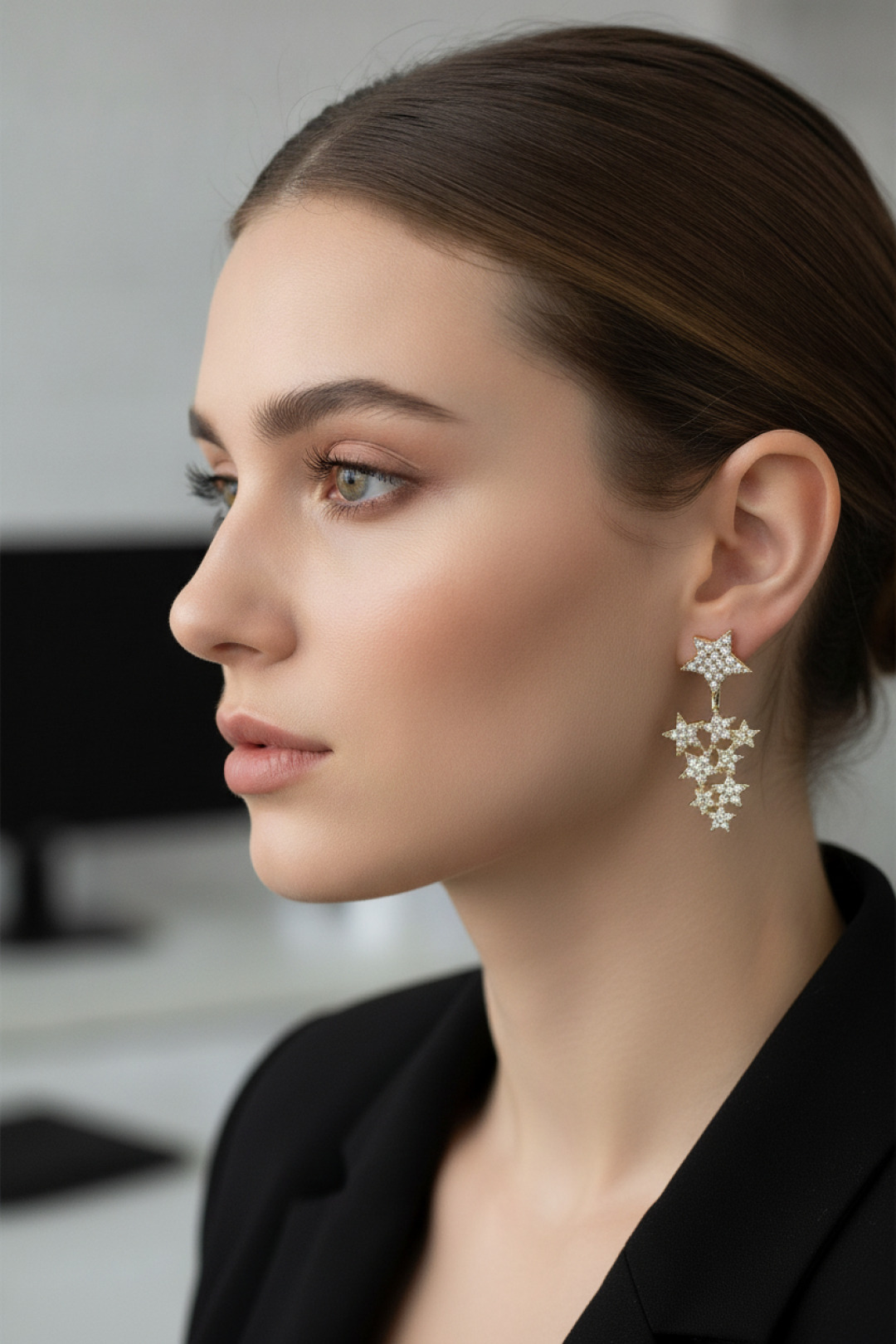 Yıldız Model Gold Renk Zirkon Taşlı Küpe - Bayi Depom Yıldız Model Gold Renk Zirkon Taşlı Küpe - Bayi Depom