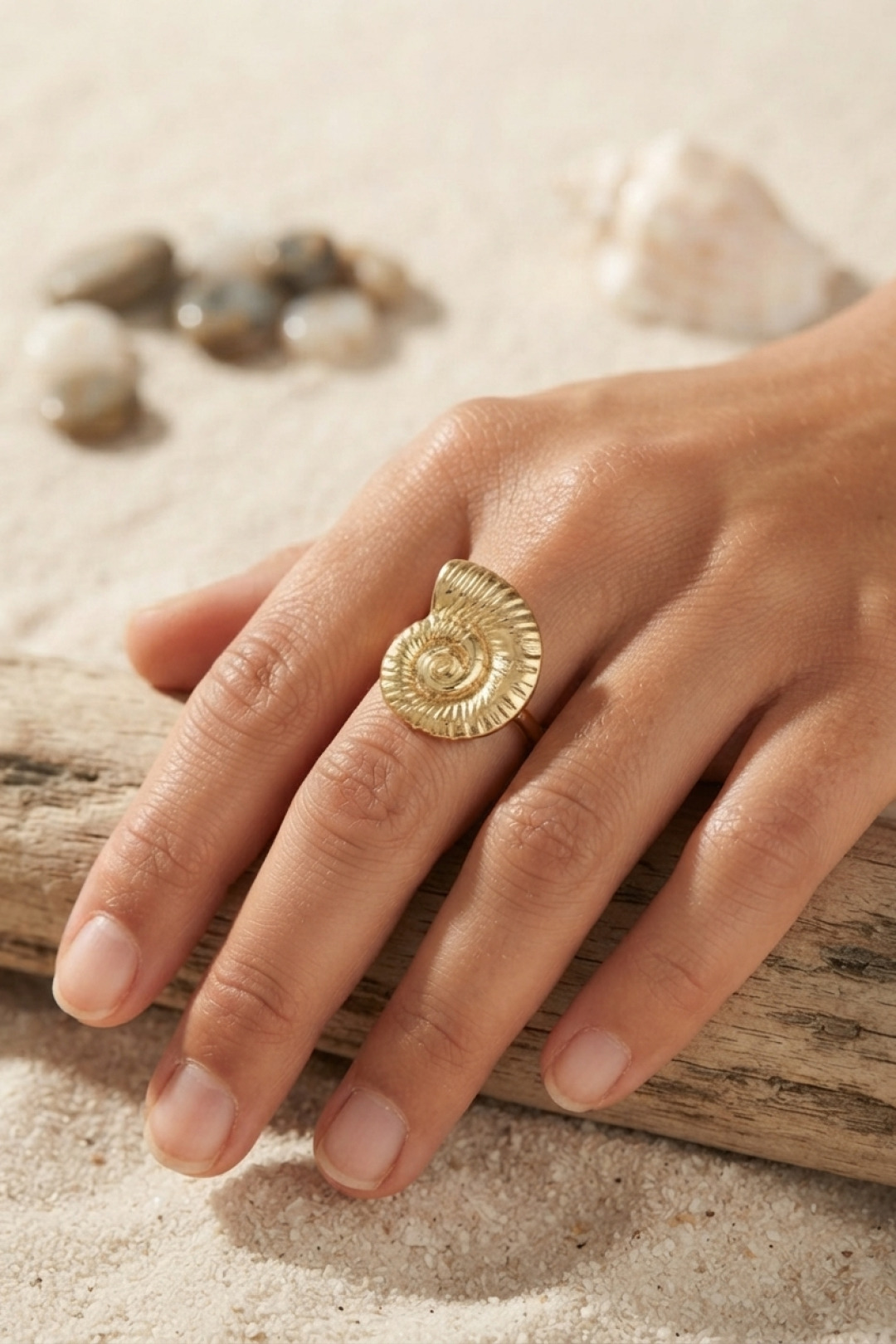 Nautilus Tasarım Gold Renk Kadın Yüzük - Bayi Depom Nautilus Tasarım Gold Renk Kadın Yüzük - Bayi Depom