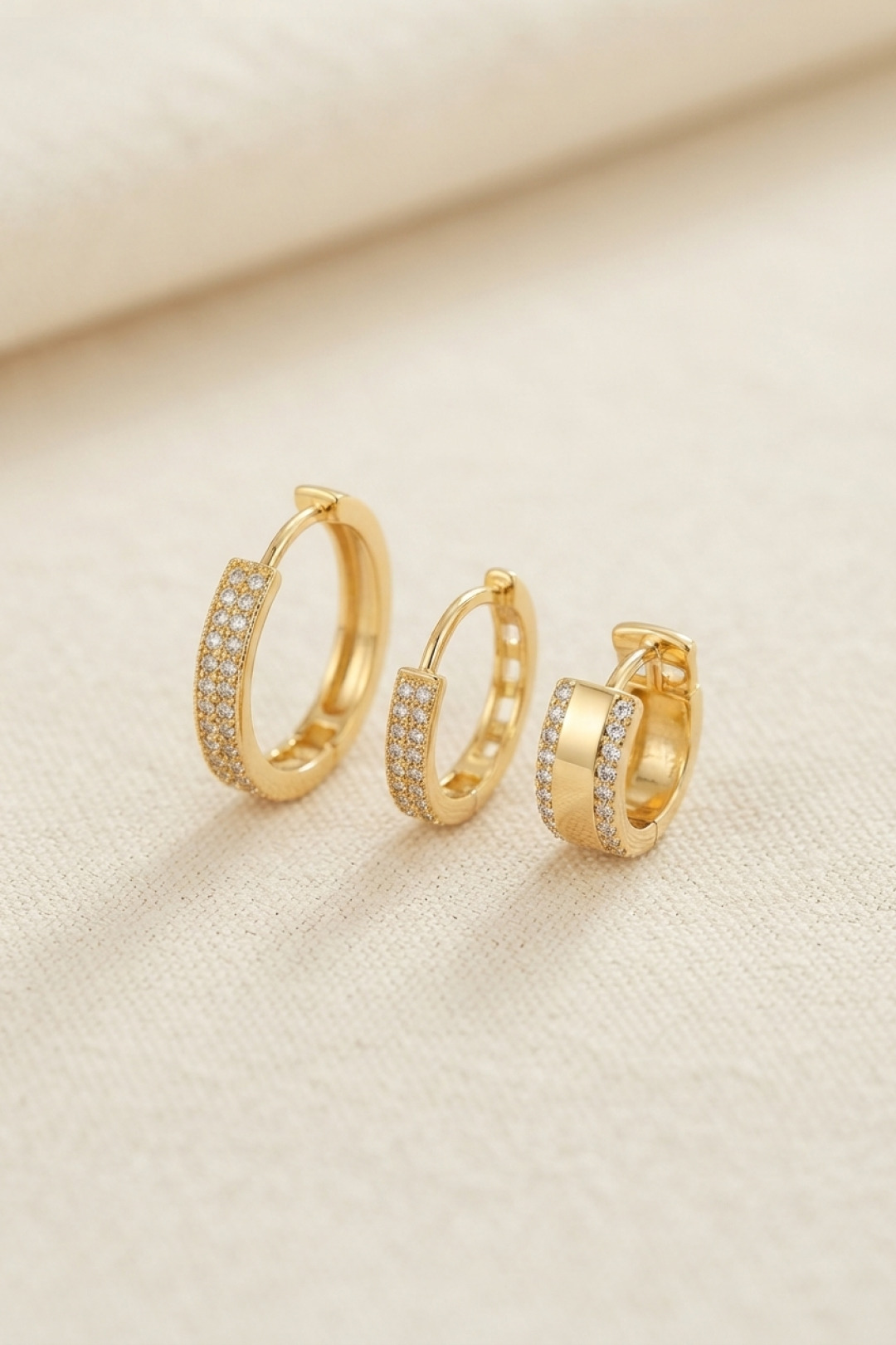 3 lü Set Gold Renk Halka Model Küpe - Bayi Depom