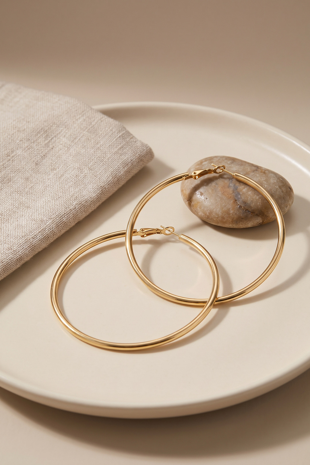 316L Çelik Gold Renk 56 mm Halka Küpe - Bayi Depom