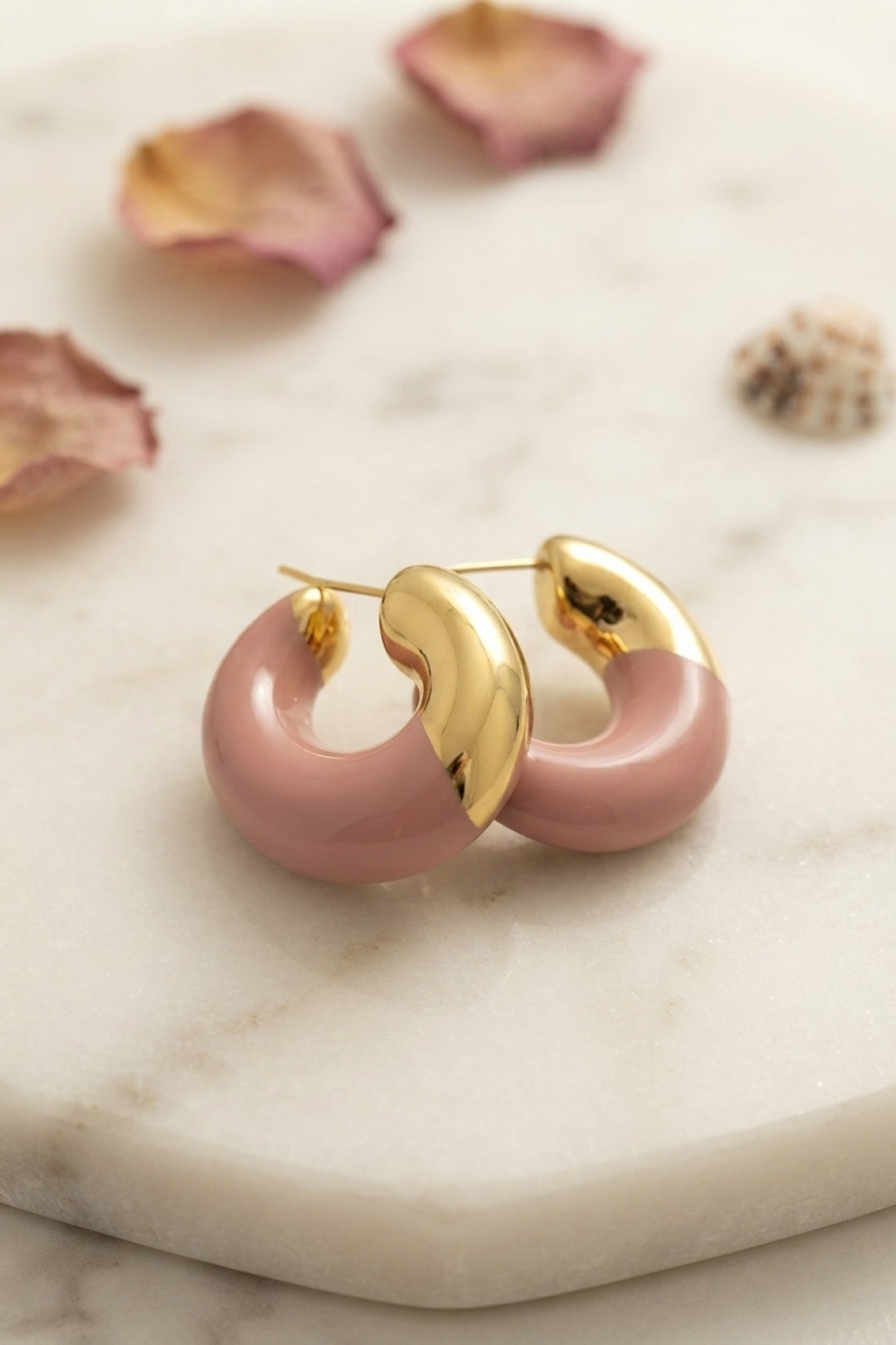 316L Çelik Gold Renk Pembe Halka Model Kadın Küpe - Bayi Depom 316L Çelik Gold Renk Pembe Halka Model Kadın Küpe - Bayi Depom