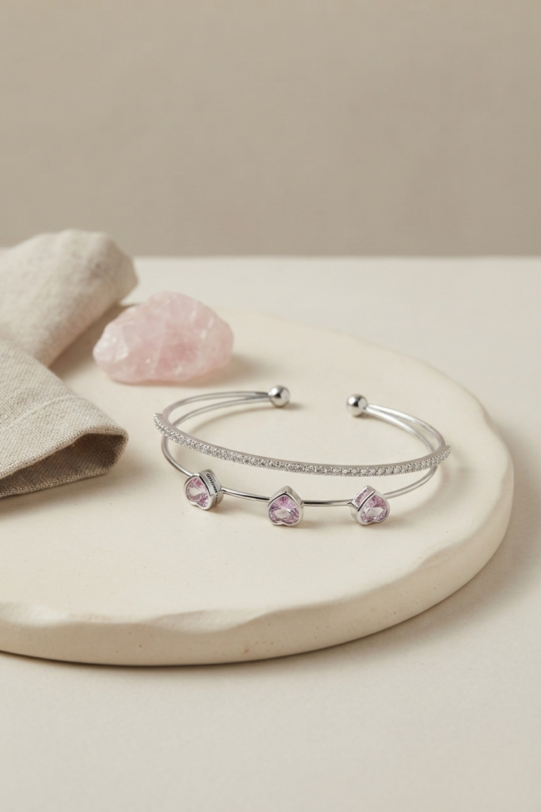 Pembe Kalp Model Zirkon Taşlı Gümüş Renk Kadın Bileklik - Bayi Depom Pembe Kalp Model Zirkon Taşlı Gümüş Renk Kadın Bileklik - Bayi Depom