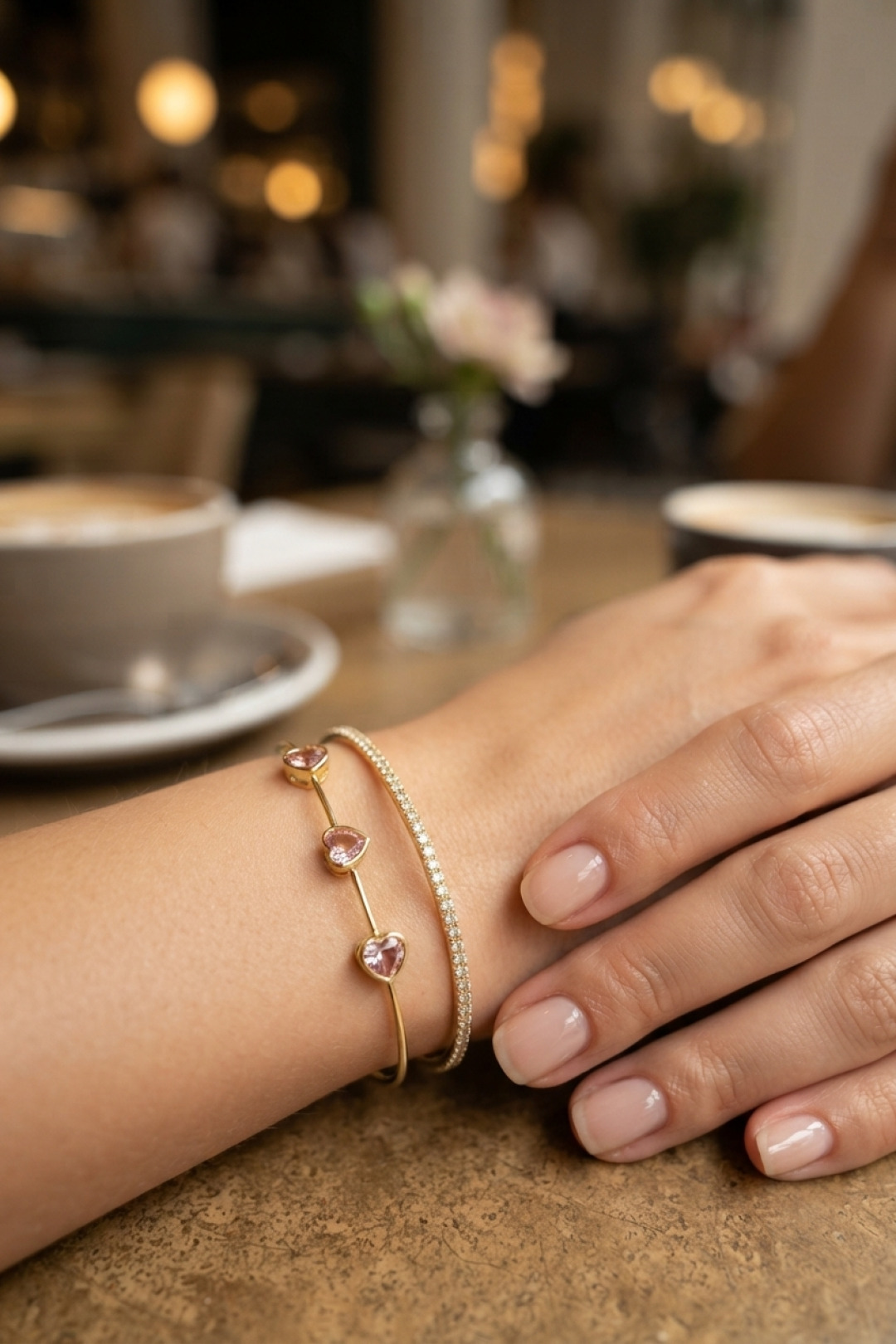 Pembe Kalp Model Zirkon Taşlı Gold Renk Kadın Bileklik - Bayi Depom Pembe Kalp Model Zirkon Taşlı Gold Renk Kadın Bileklik - Bayi Depom