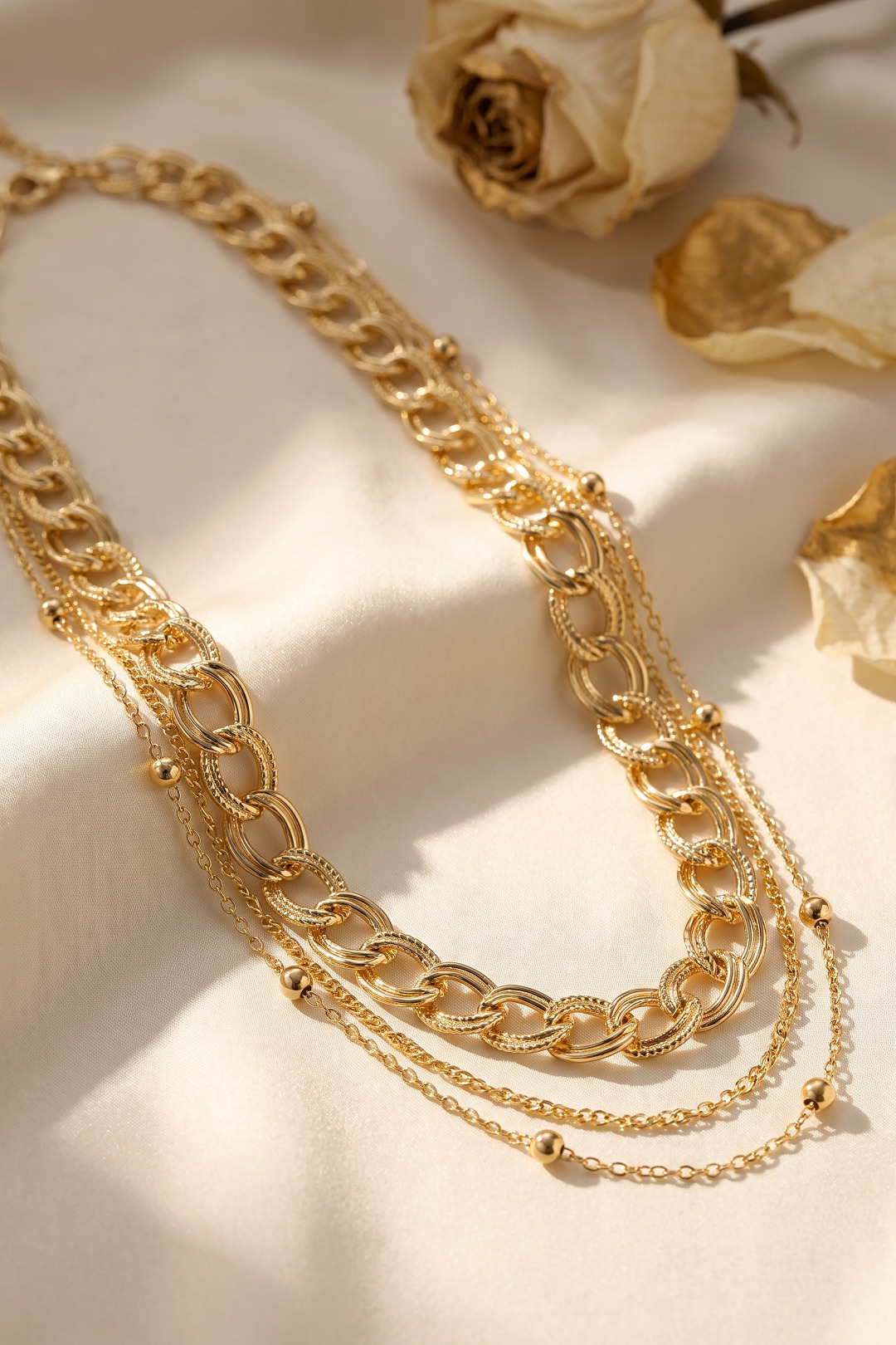 Gold Renk Pirinç Zincir Model Kombin Kadın Kolye - Bayi Depom Gold Renk Pirinç Zincir Model Kombin Kadın Kolye - Bayi Depom