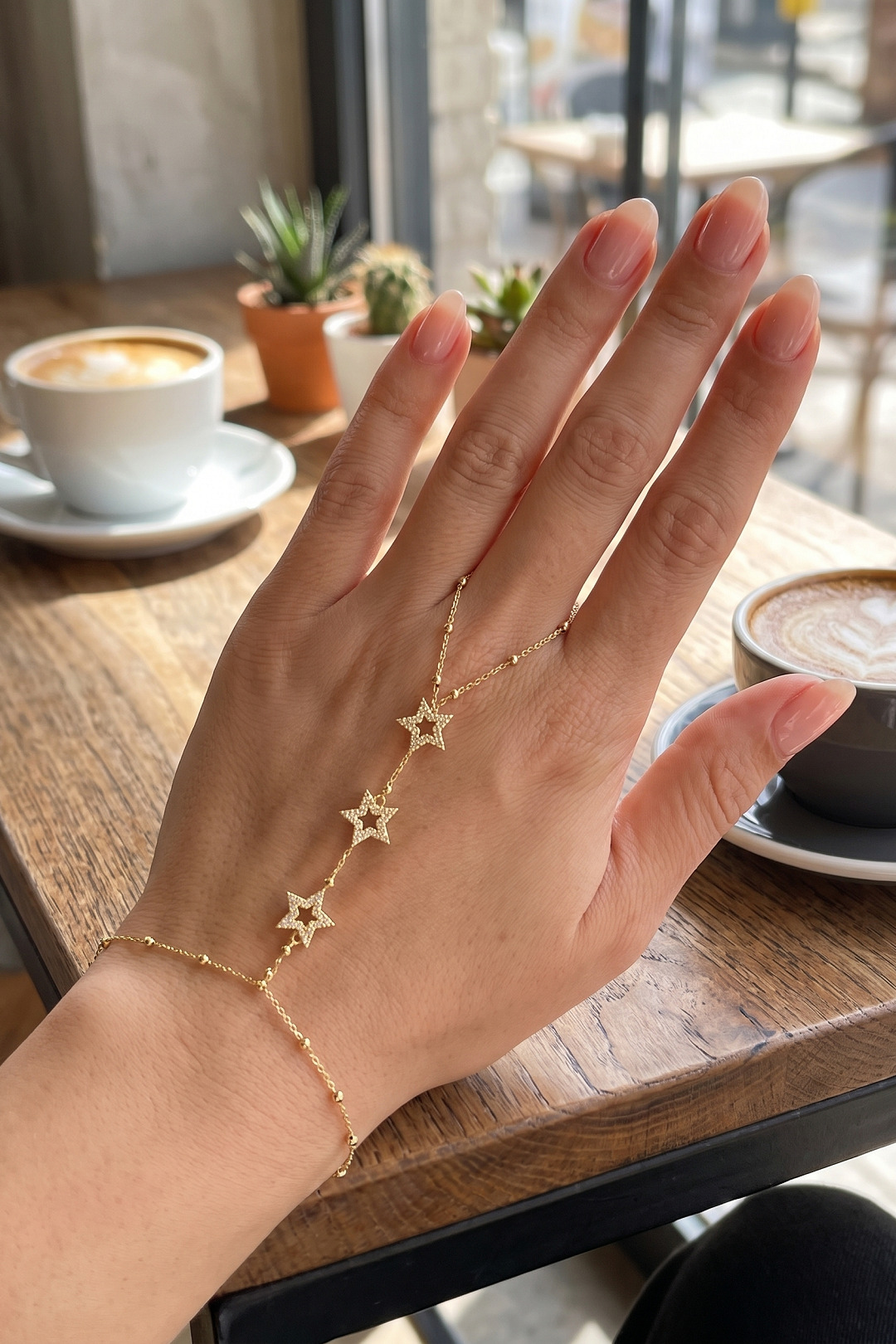 Gold Renk Pirinç Zirkon Taşlı Yıldız Model Şahmeran - Bayi Depom