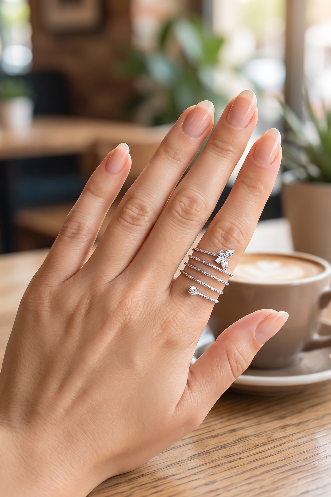 Pirinç Gümüş Renk Spiral Kelebek Model Kadın Yüzük - Bayi Depom Pirinç Gümüş Renk Spiral Kelebek Model Kadın Yüzük - Bayi Depom