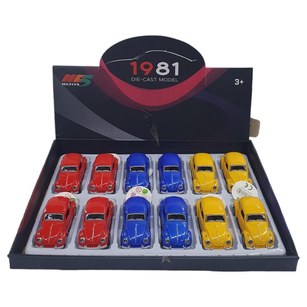Çek Bırak Metal Retro Vosvos Araba  - 6636-18T (Bayi Depom)
