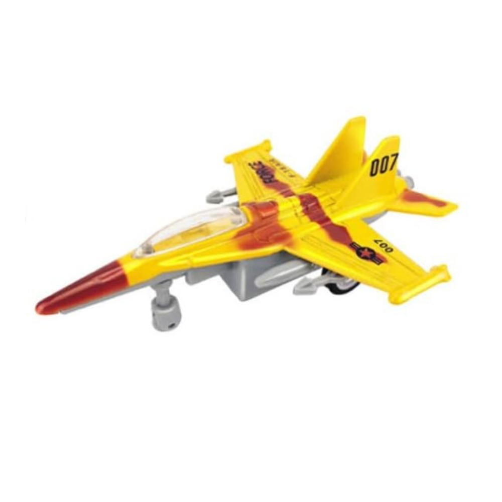 Çek Bırak Mini Metal Uçak - Sarı (Bayi Depom)