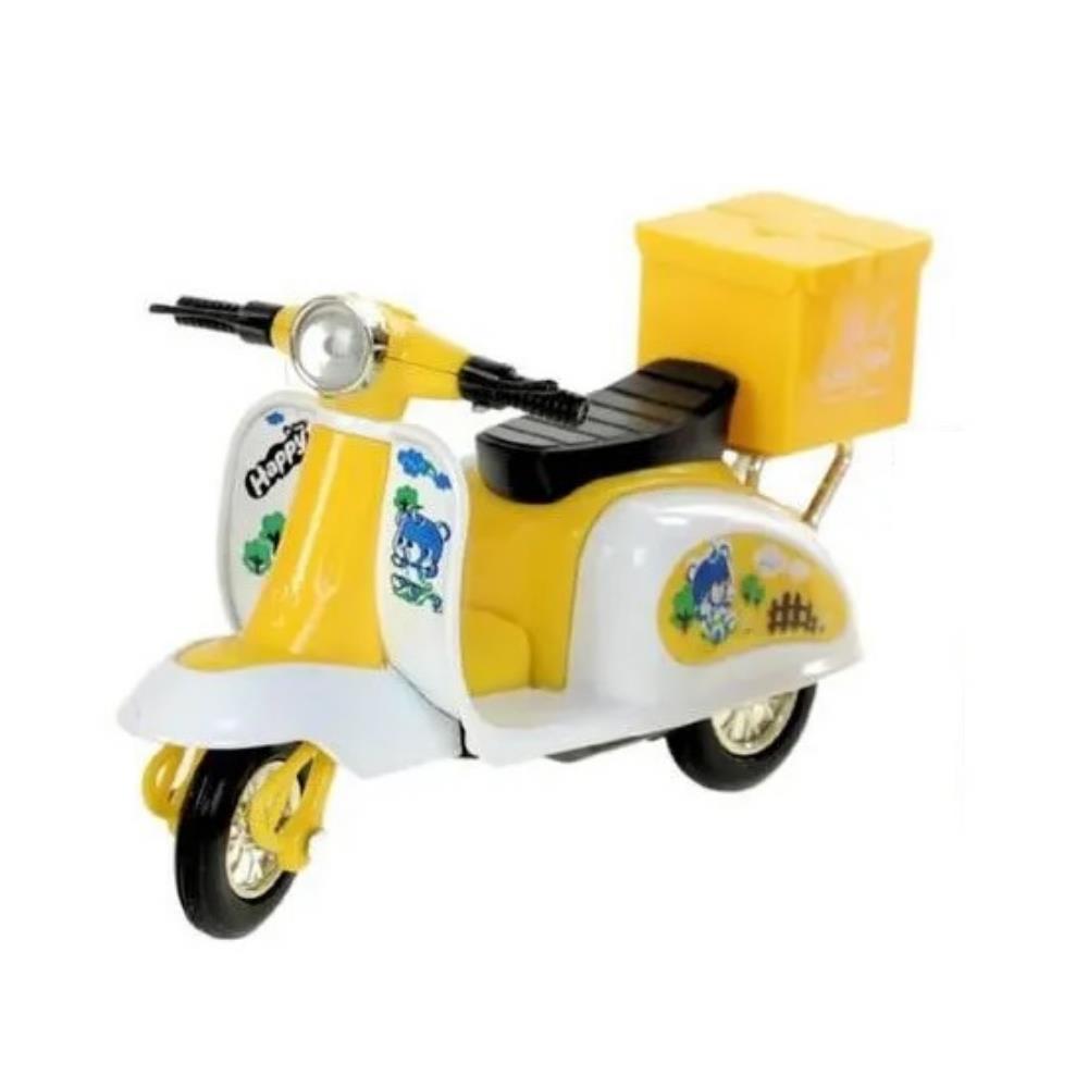 Çek Bırak Metal Vespa Motor 12 Cm - FY361A-12D - Sarı (Bayi Depom)