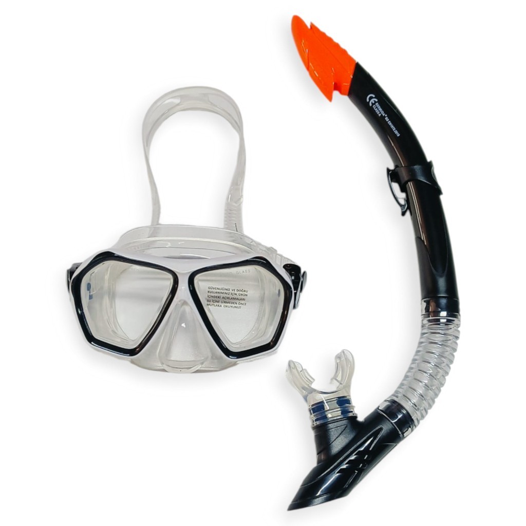 Tempered Camlı Premium Silikon Dalış Maskesi ve Snorkel Yetişkin - Siyah (Bayi Depom) Tempered Camlı Premium Silikon Dalış Maskesi ve Snorkel Yetişkin - Siyah (Bayi Depom)