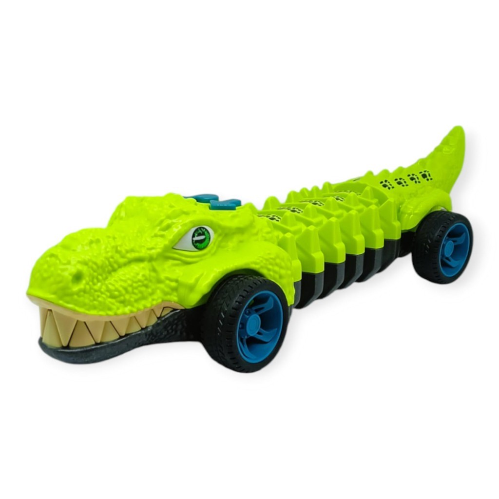 Timsah Araba - Otomatik Hareketli Sesli Işıklı 32 cm - Açık Yeşil Timsah (Bayi Depom)