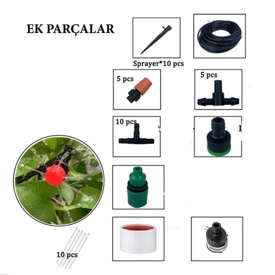 Bahçe Damlama Sulama Sistemi Hortum Seti 10 Metre ve Ek Parçaları ( Bayi Depom ) Bahçe Damlama Sulama Sistemi Hortum Seti 10 Metre ve Ek Parçaları ( Bayi Depom )