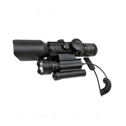 3-10x42 Zoomlu Av Tüfeği Dürbünü  Lazeri Zenon Fenerli M9 ( Bayi Depom )