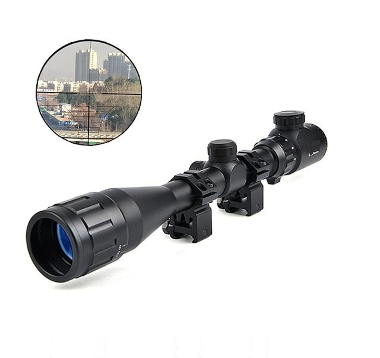 4-12x40 Aoeg  Dürbünü Mil Dot Kırmızı - Yeşil Lens Koruyucu ( Bayi Depom )