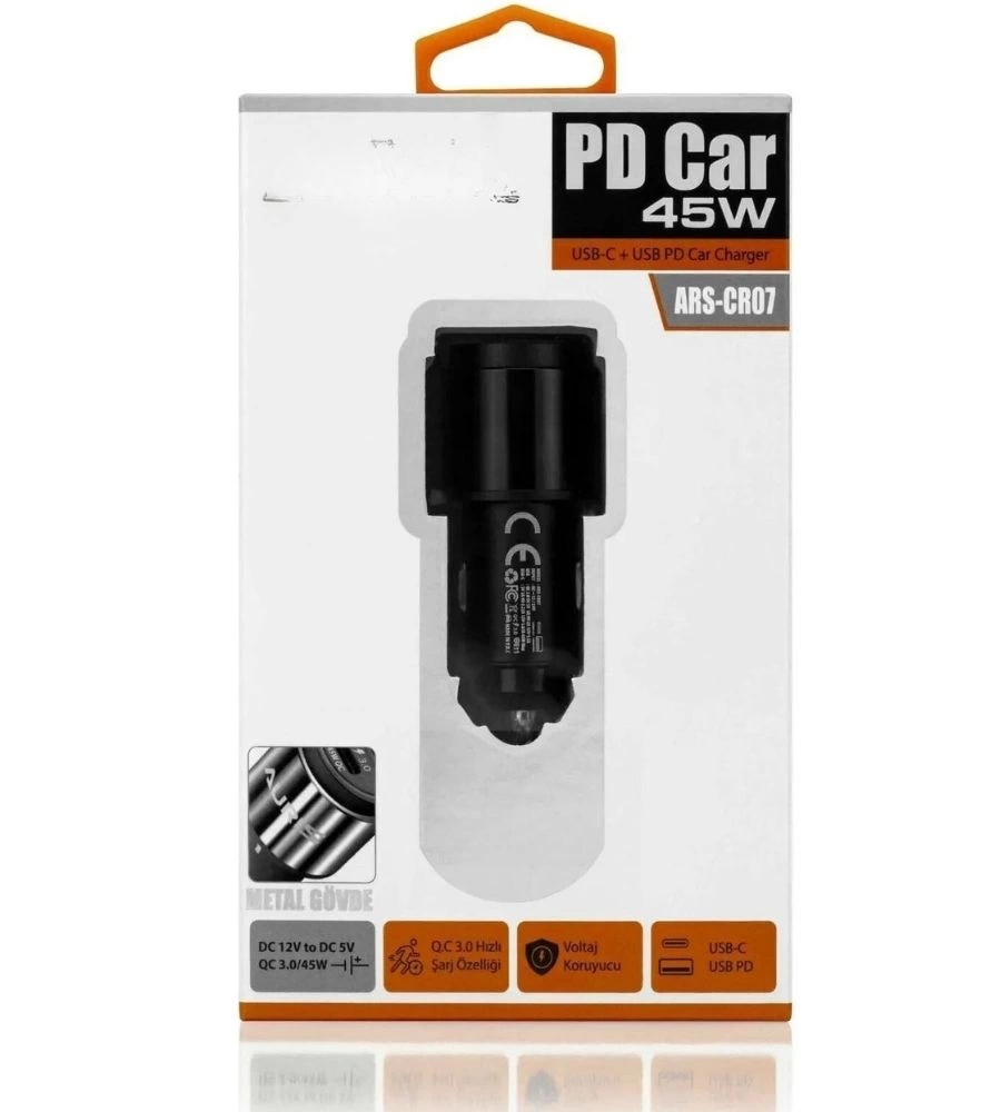 45W PD USB Oto Şarj Kafa Hızlı Şarj Çakmaklık Adaptörü, USB-C ve USB-A Çıkışlı, iPhone ve Android Uyumlu ( Bayi Depom ) 45W PD USB Oto Şarj Kafa Hızlı Şarj Çakmaklık Adaptörü, USB-C ve USB-A Çıkışlı, iPhone ve Android Uyumlu ( Bayi Depom )