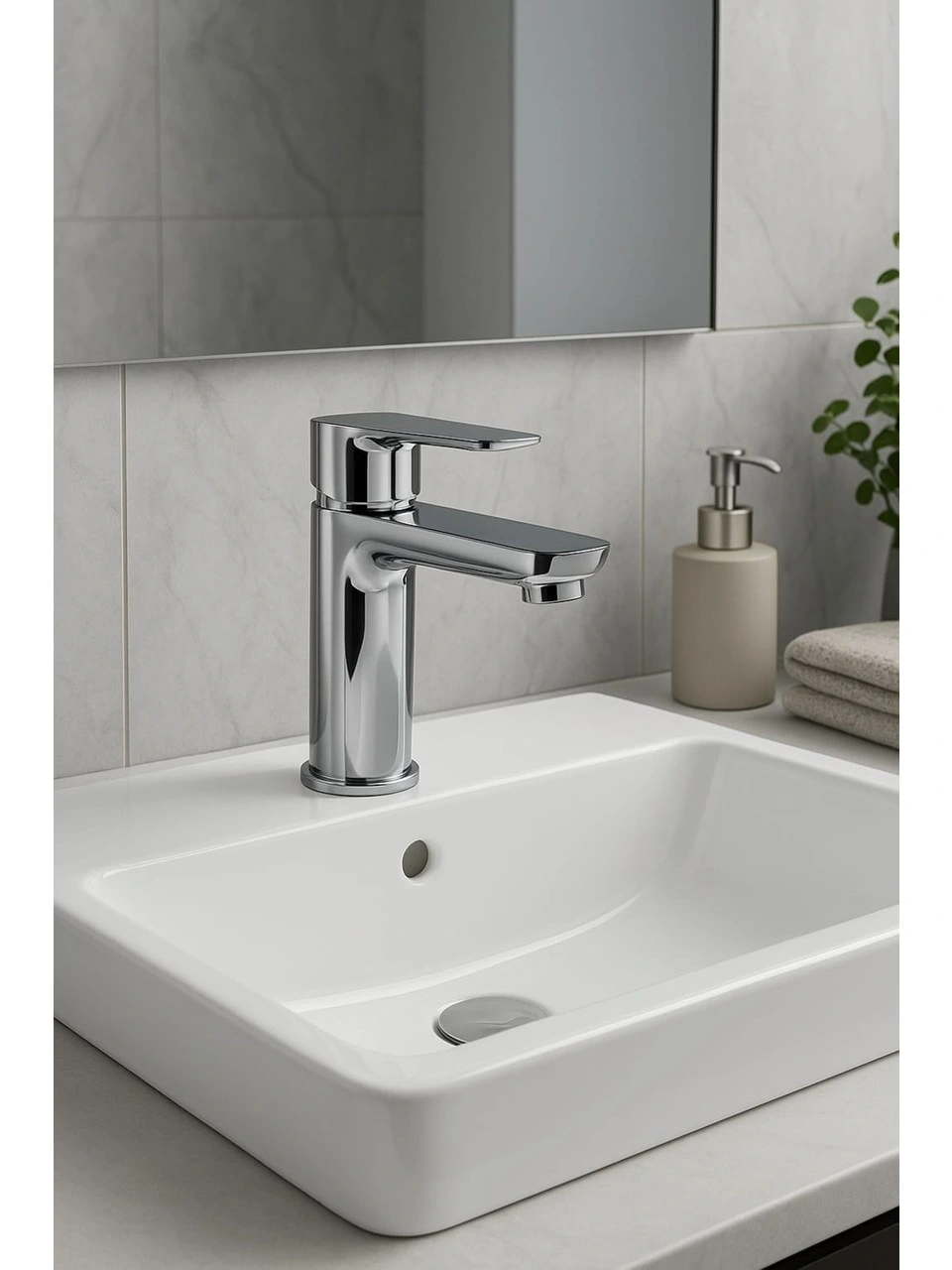 Lüks Sabit Lavabo Bataryası Tek Kollu Musluk – Su Tasarruflu Banyo & Mutfak Uyumlu ( Bayi Depom )