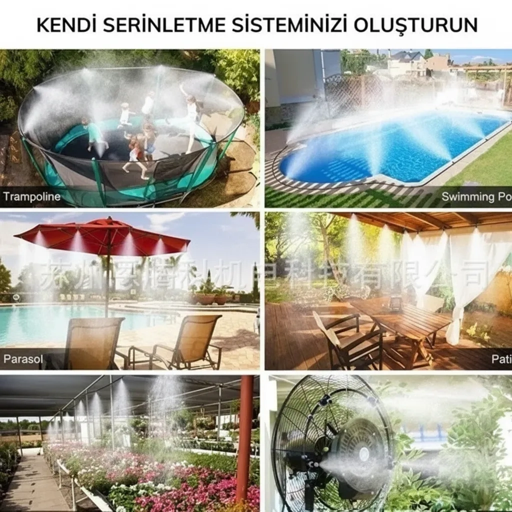 10 Metre Kendin Yap Açık Alan Serinletme Sistemi - Nozzle Başlıklı Bahçe ve Teras Nemlendirme Seti ( Bayi Depom )