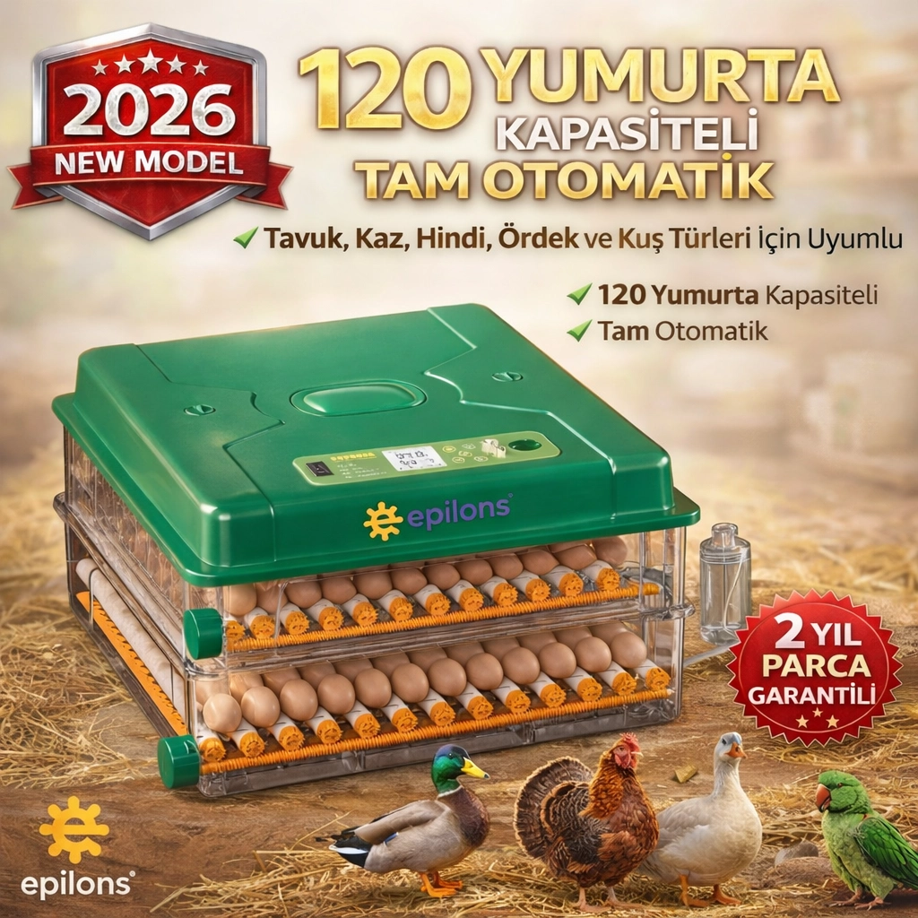 EP120 Yumurta Kapasiteli Tam Otomatik Kuluçka Makinesi - Yeni Nesil Harici Suluklu, Dijital Nem ve Sıcaklık Göstergeli ( Bayi Depom ) EP120 Yumurta Kapasiteli Tam Otomatik Kuluçka Makinesi - Yeni Nesil Harici Suluklu, Dijital Nem ve Sıcaklık Göstergeli ( Bayi Depom )