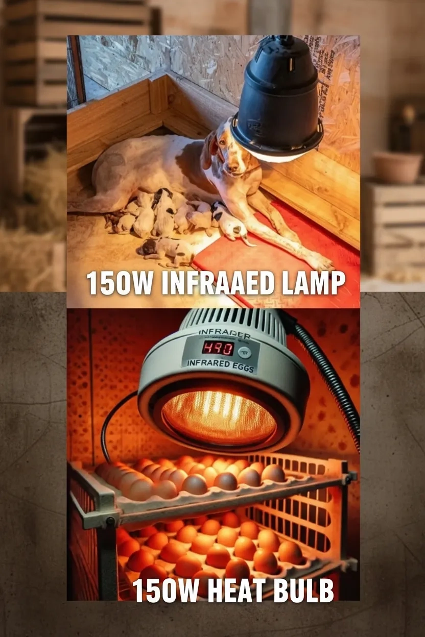 (6 Adet) 150W Kızılötesi Isıtıcılı Hayvan Isıtma ve Kuluçka Lambası (Kırmızı Işık) E27 (Kalın Duy) ( Bayi Depom )