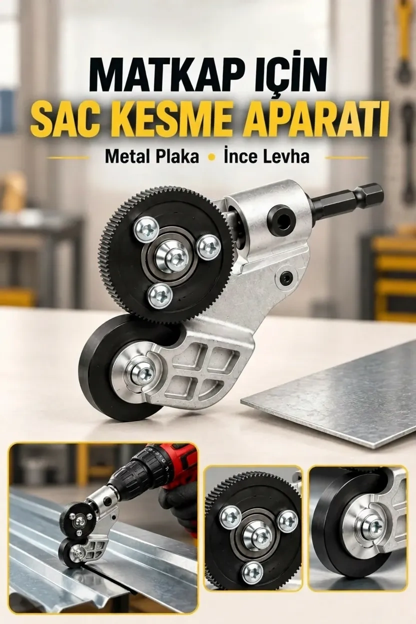 Matkap Ucuna Takılabilen Metal Sac Kesme Aparatı Şarjlı ve Elektrikli Matkap Uyumlu Pratik Kesim Aleti ( Bayi Depom ) Matkap Ucuna Takılabilen Metal Sac Kesme Aparatı Şarjlı ve Elektrikli Matkap Uyumlu Pratik Kesim Aleti ( Bayi Depom )