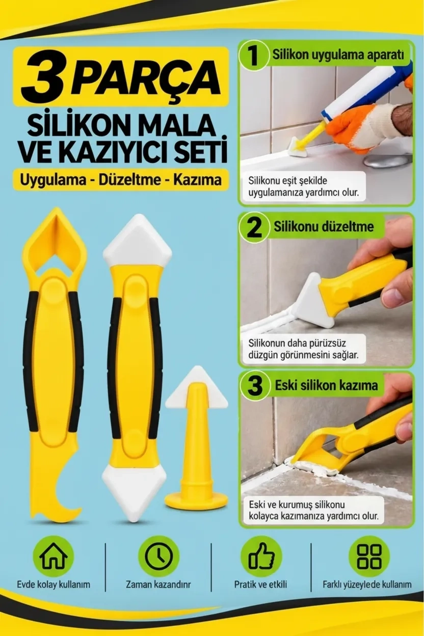 3 Parça Fayans Derz ve Silikon Kazıyıcı Temizleme Aparatı Mala Seti ( Bayi Depom ) 3 Parça Fayans Derz ve Silikon Kazıyıcı Temizleme Aparatı Mala Seti ( Bayi Depom )
