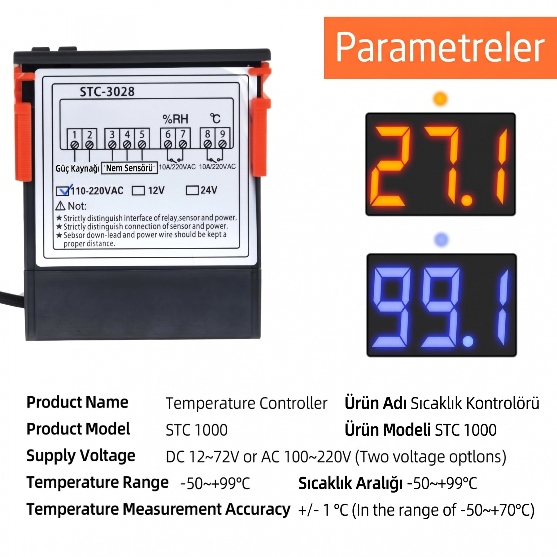 Stc-3028 Dijital Sıcaklık Nem Ölçer 110-220v 10a Termostat ( Bayi Depom ) Stc-3028 Dijital Sıcaklık Nem Ölçer 110-220v 10a Termostat ( Bayi Depom )