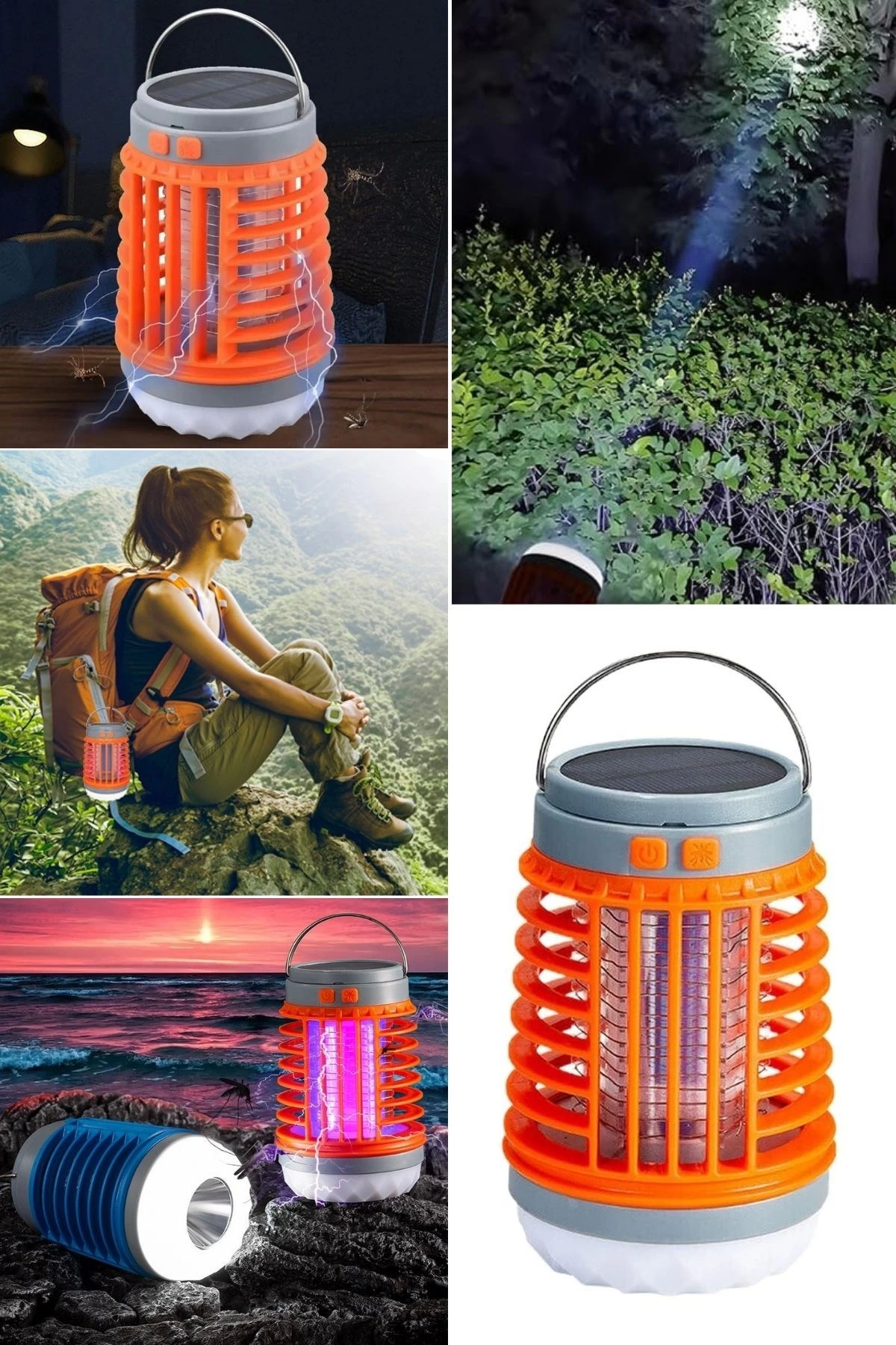 Askılı Solar Enerji İle Şarj Olabilen Sinek Öldürücü Kamp Feneri Işıldak ( Bayi Depom )